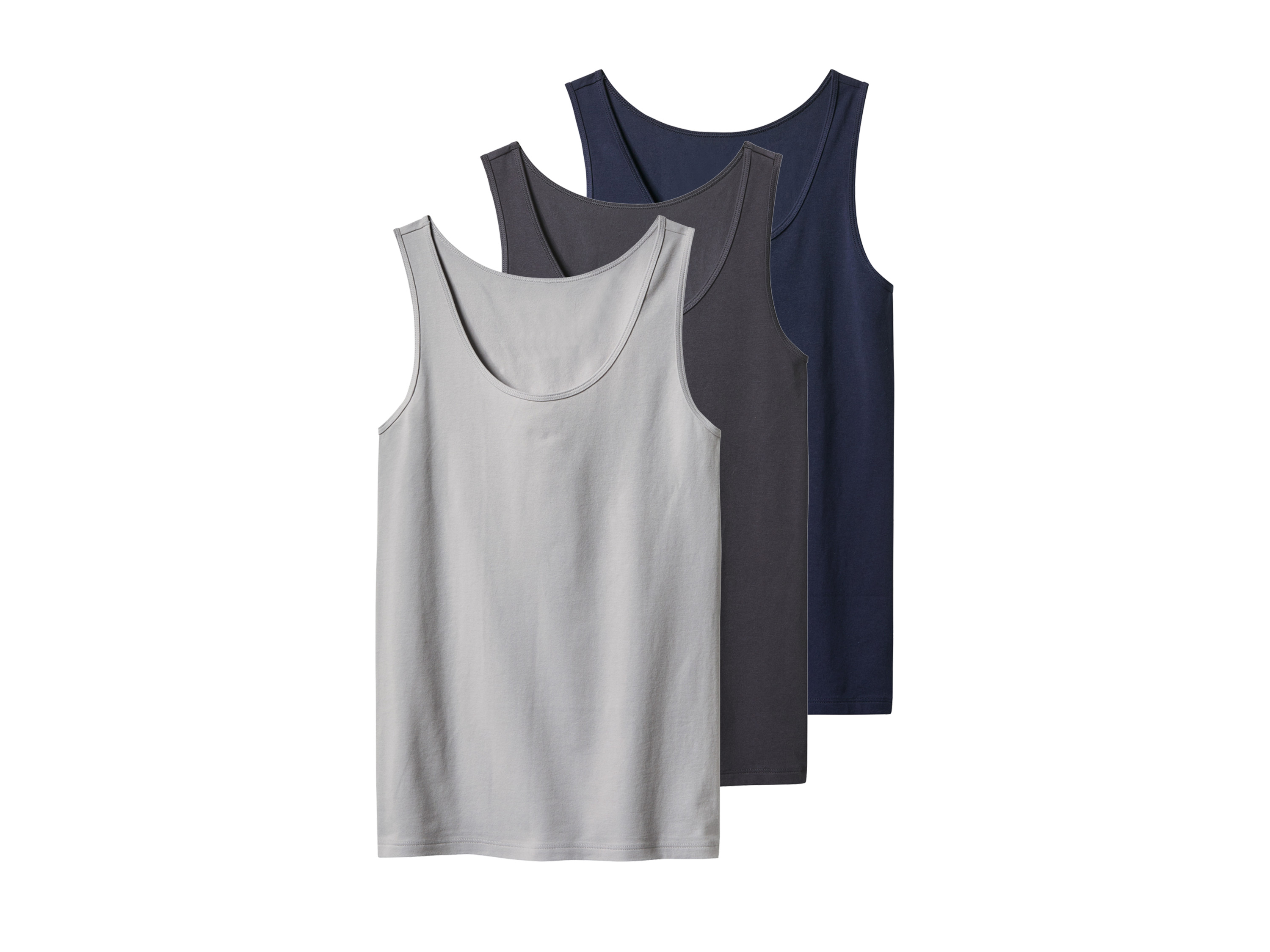 esmara Podkoszulki damskie z bawełną, 3 sztuki Granatowy/szary, Xl48/50