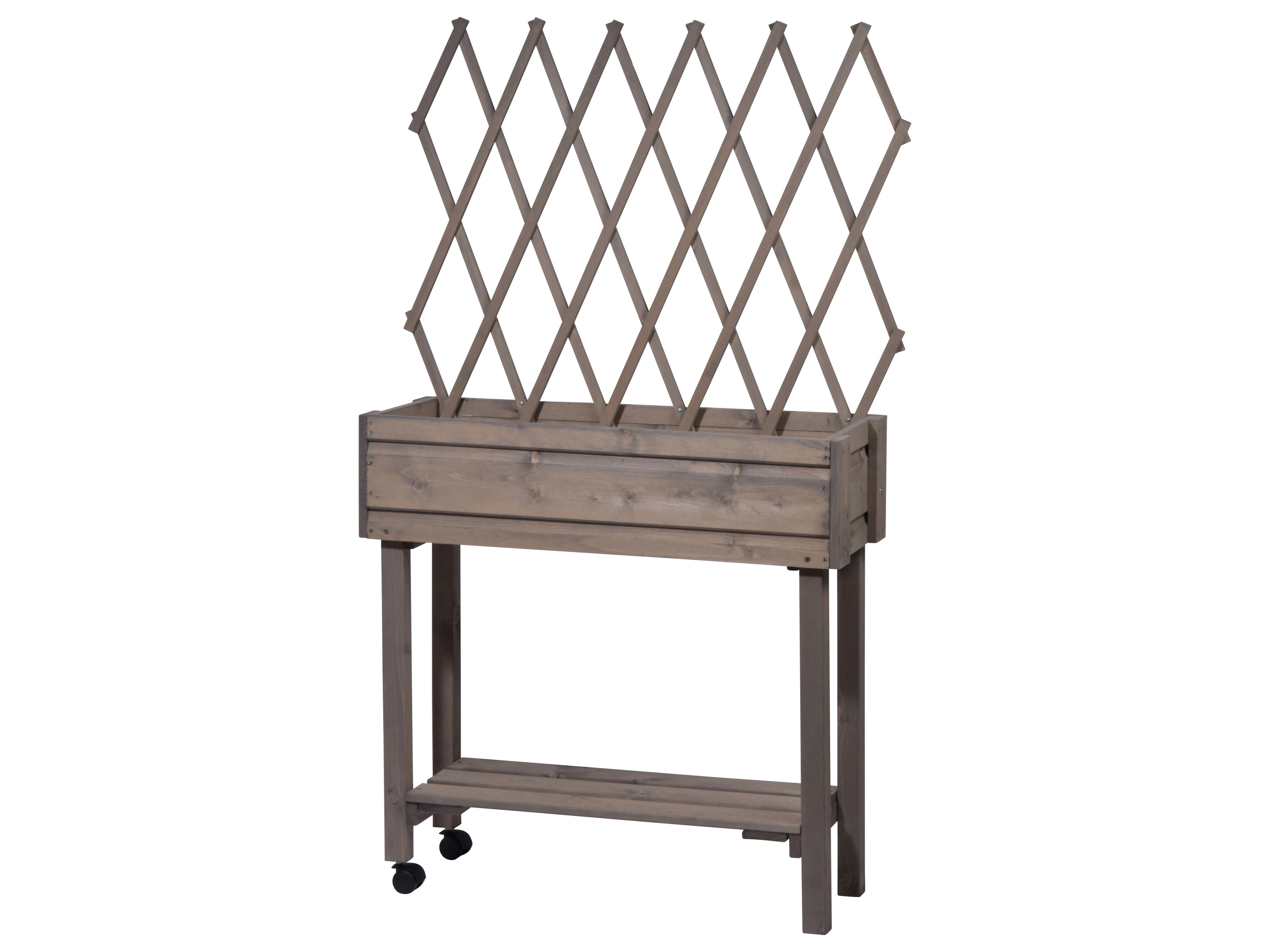 dobar Podwyższona donica grządka z kratką na rośliny Szary