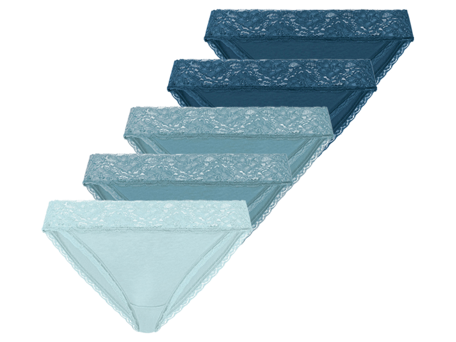 esmara Mini figi damskie z bawełną, 5 par Niebieski, M40/42