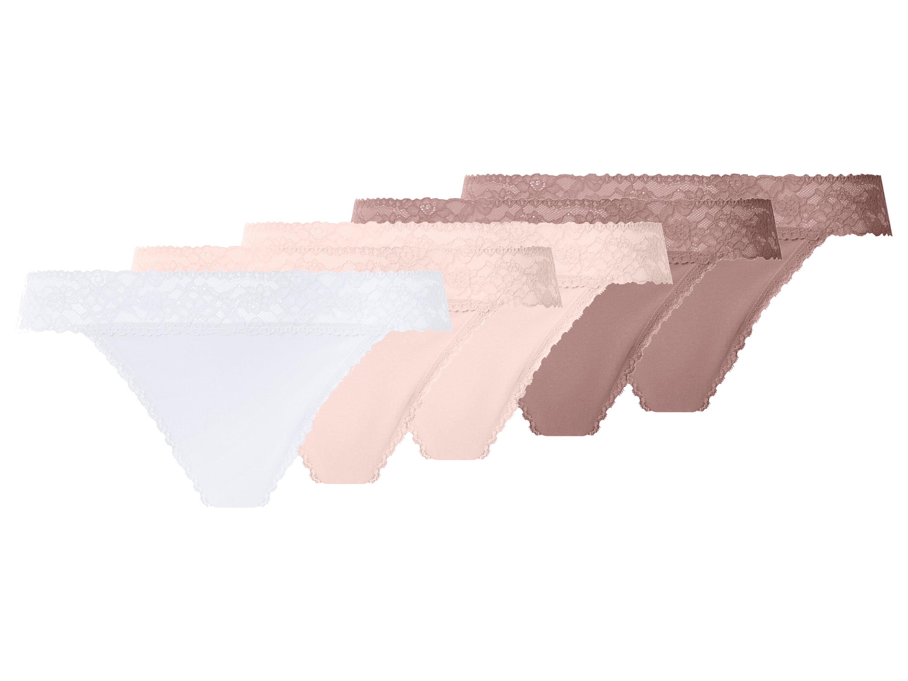 esmara Stringi damskie z bawełną, 5 par Ciemnoróżowy/jasnoróżowy/biały, S36/38