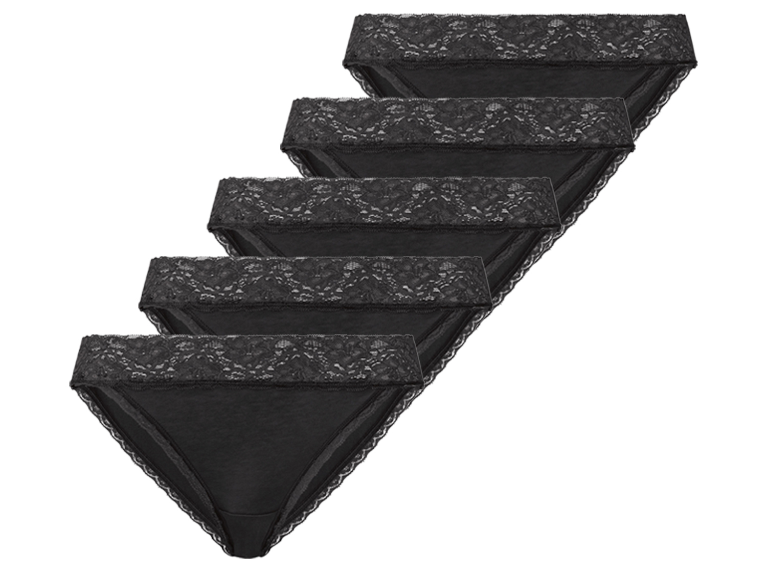 esmara Mini figi damskie z bawełną, 5 par Czarny, M40/42