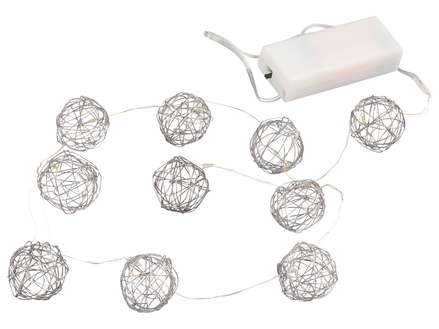 Livarno home Dekoracja świetlna Led, 10 diod LED Kule druciane