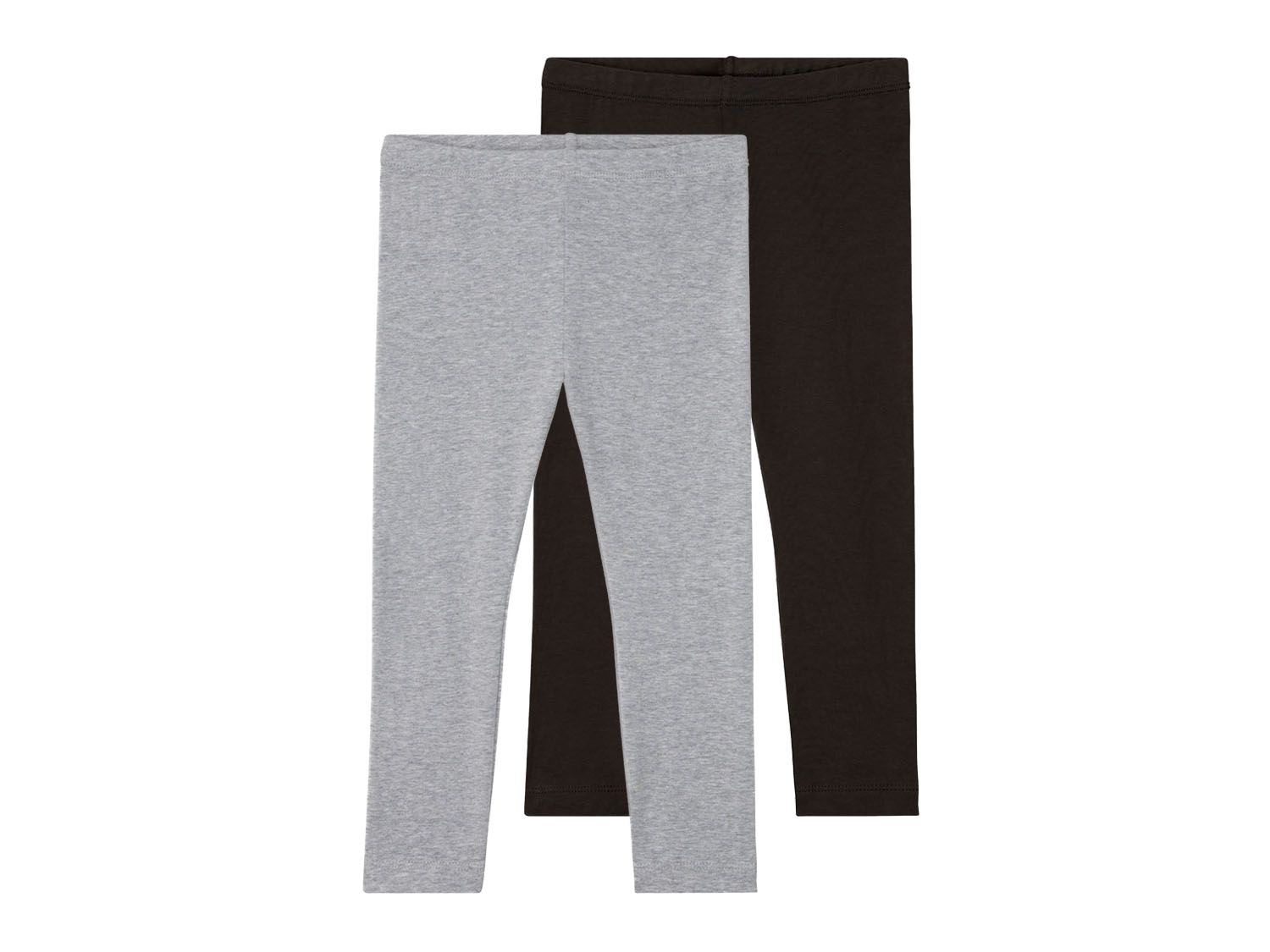 lupilu Legginsy dziewczęce, 2 pary Szary/ czarny, 110/116