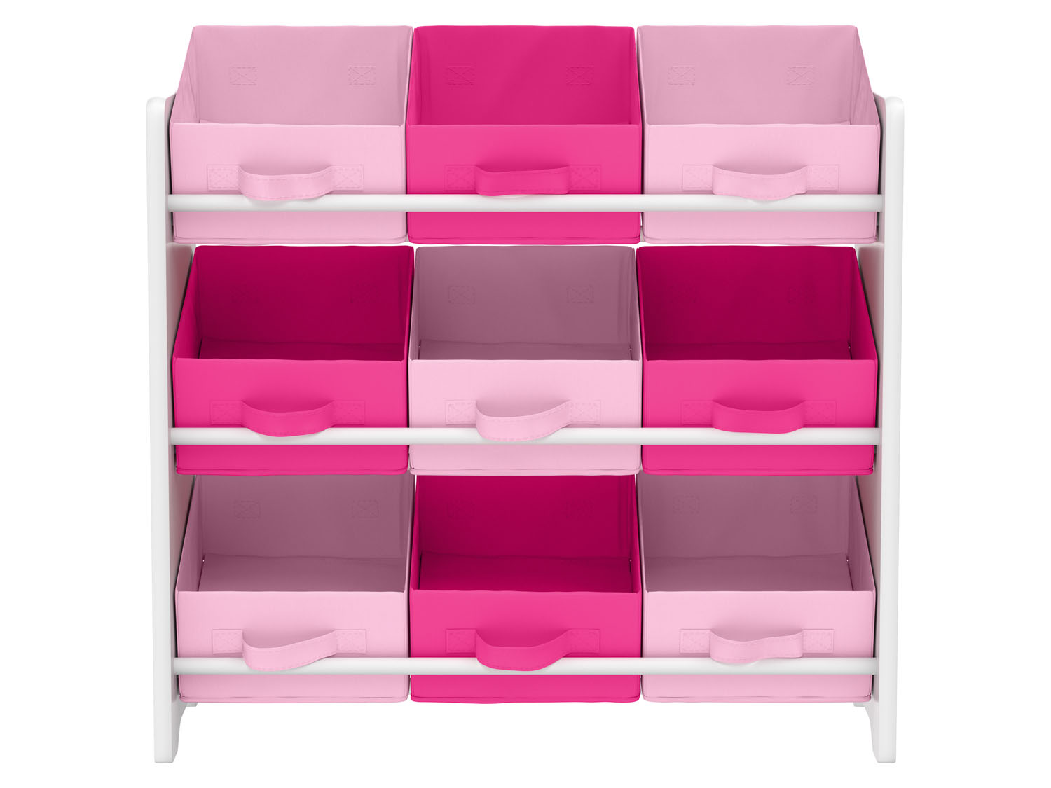 Livarno home Regał z 9 wyjmowanymi, tekstylnymi pojemnikami Różowy/ magenta