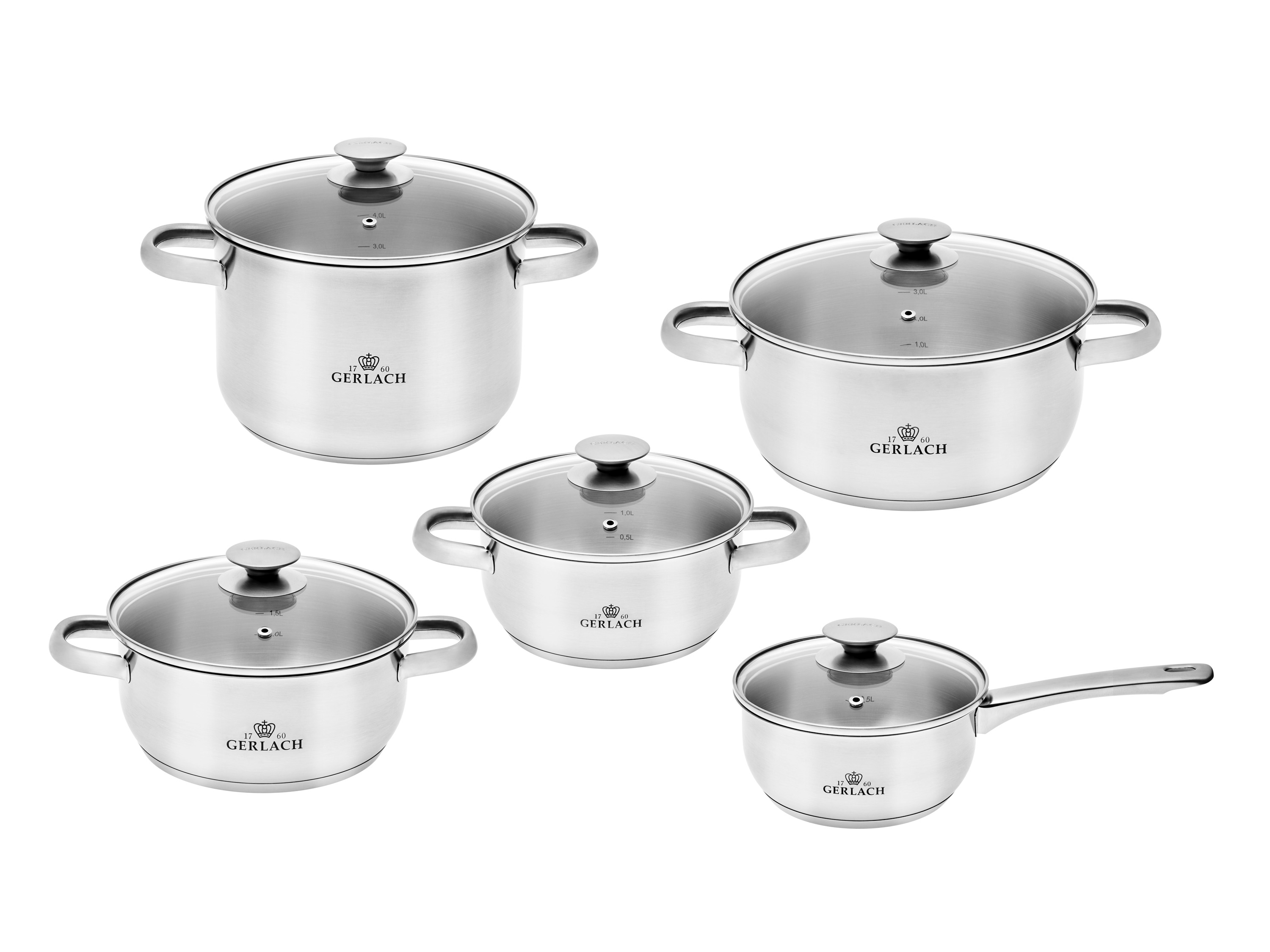 gerlach Zestaw garnków z pokrywkami First, 10 elementów