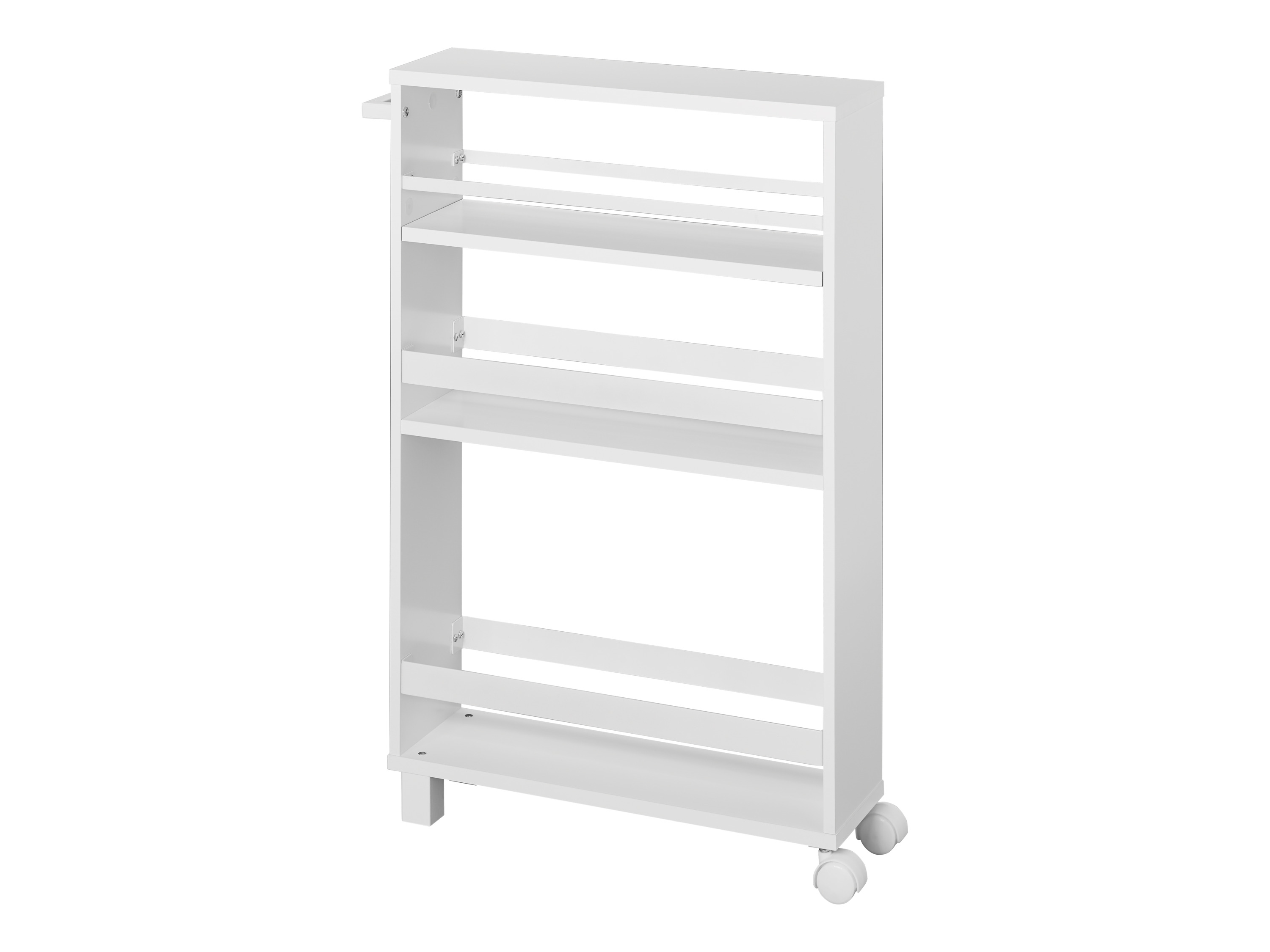 Livarno home Regał kuchenny na kółkach z 3 półkami, do wnęk Biały