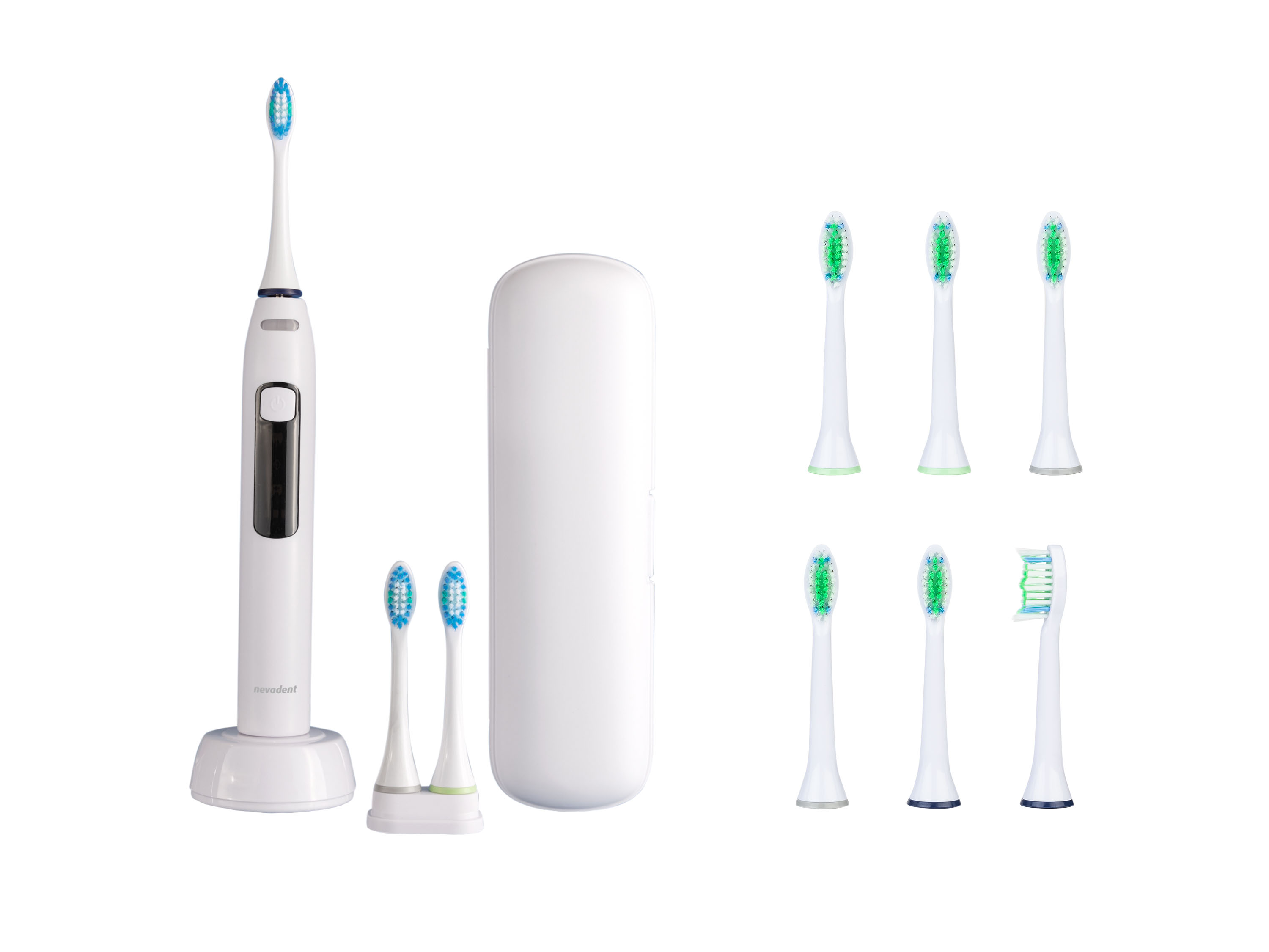 nevadent Zestaw Szczoteczka soniczna akumulatorowa z 9 końcówkami i etui