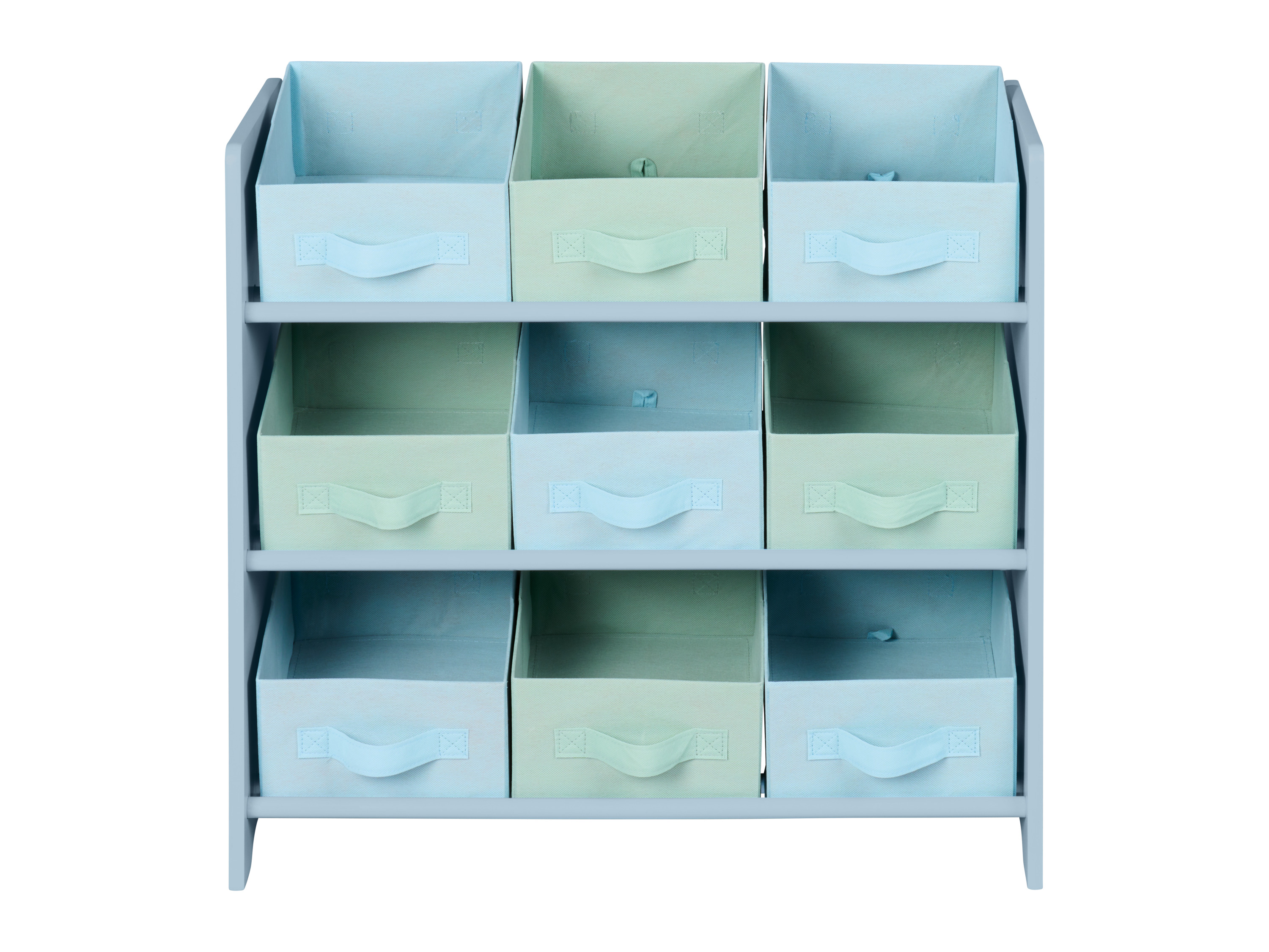 Livarno Regał z 9 wyjmowanymi, tekstylnymi pojemnikami, 65 x 62 x 30 cm Niebieski