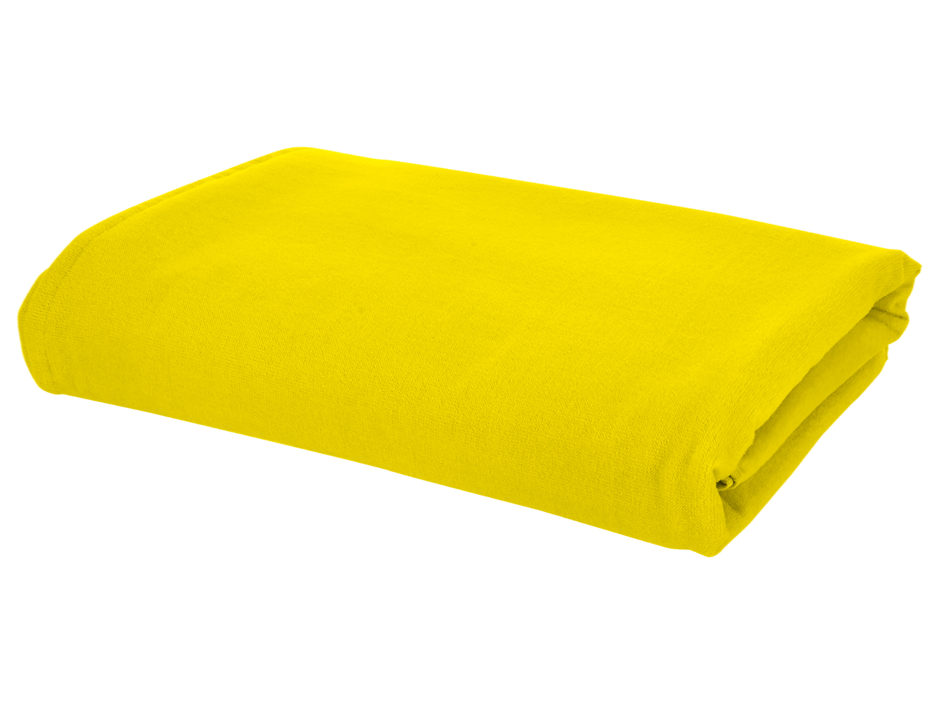 Ręcznik plażowy frotté z bawełny, 85 x 170 cm Żółty