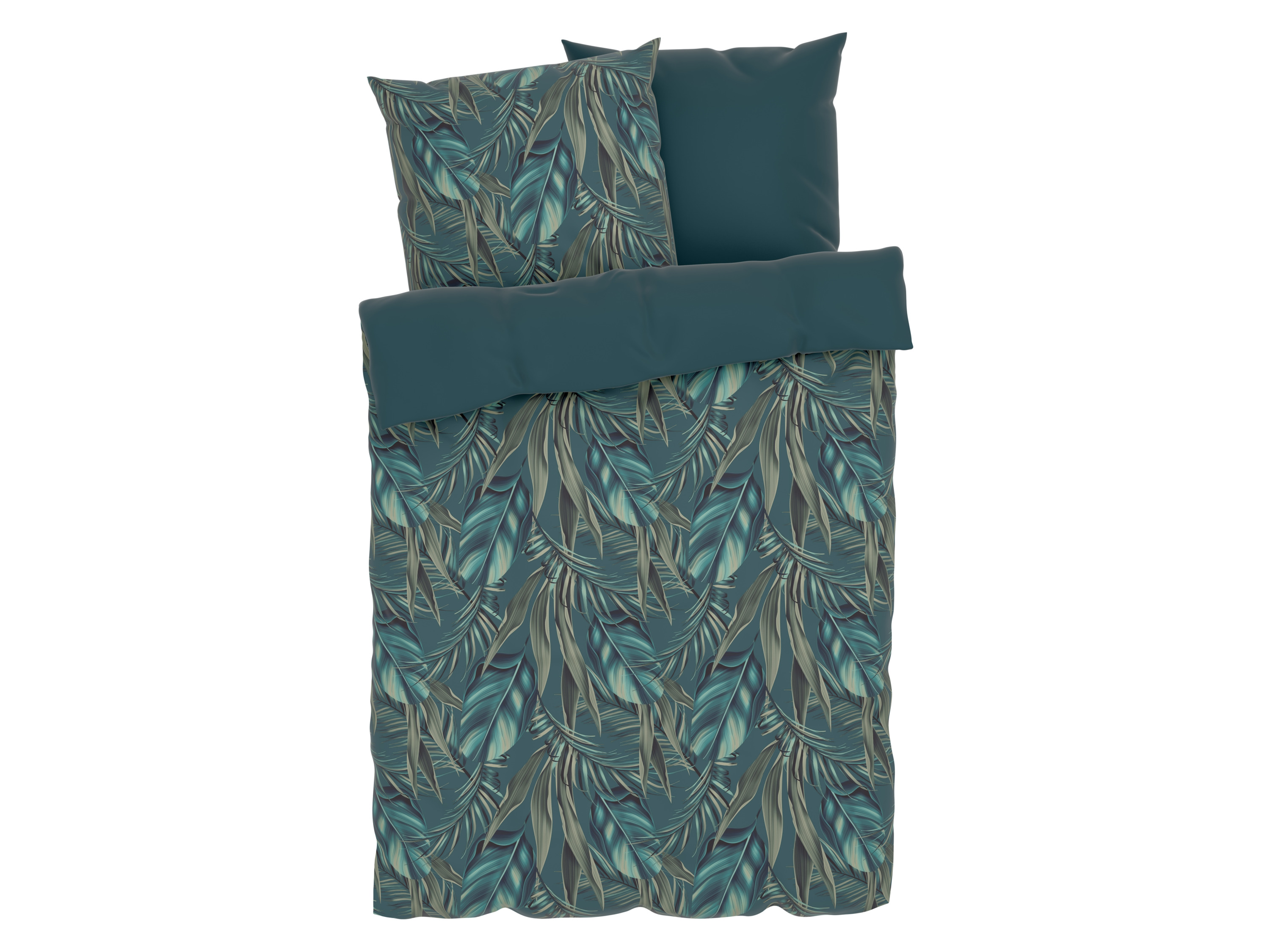 Livarno home Pościel satynowa z mikrofibry, 160 x 200 cm Zielony