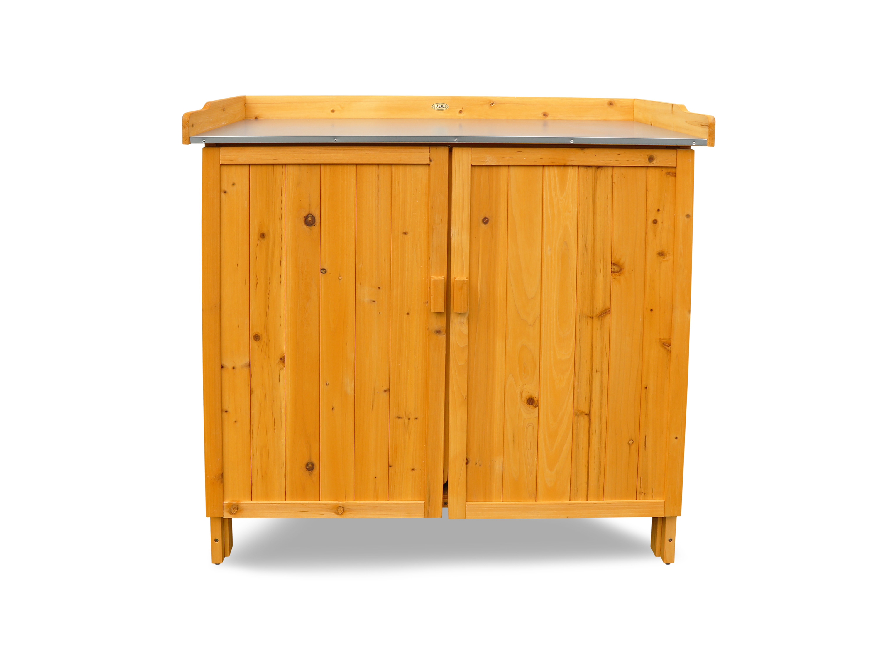 Stół ogrodowy Habau z dolną szafką i blatem, 98 x 48 x 95 cm, drewno Naturalny