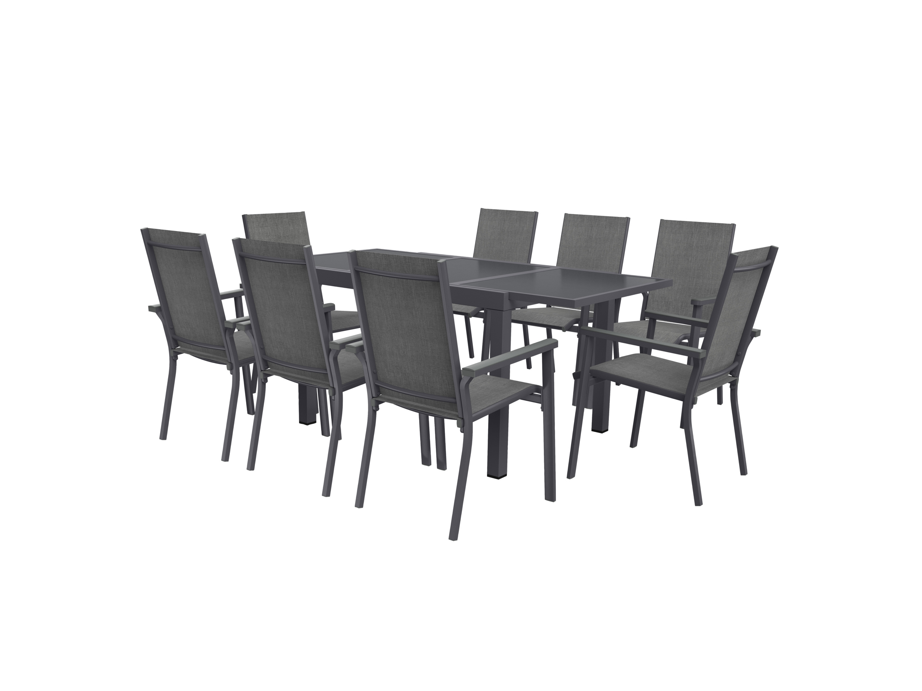 Livarno home Zestaw aluminiowych mebli ogrodowych Houston, stół rozkładany i 8 krzeseł