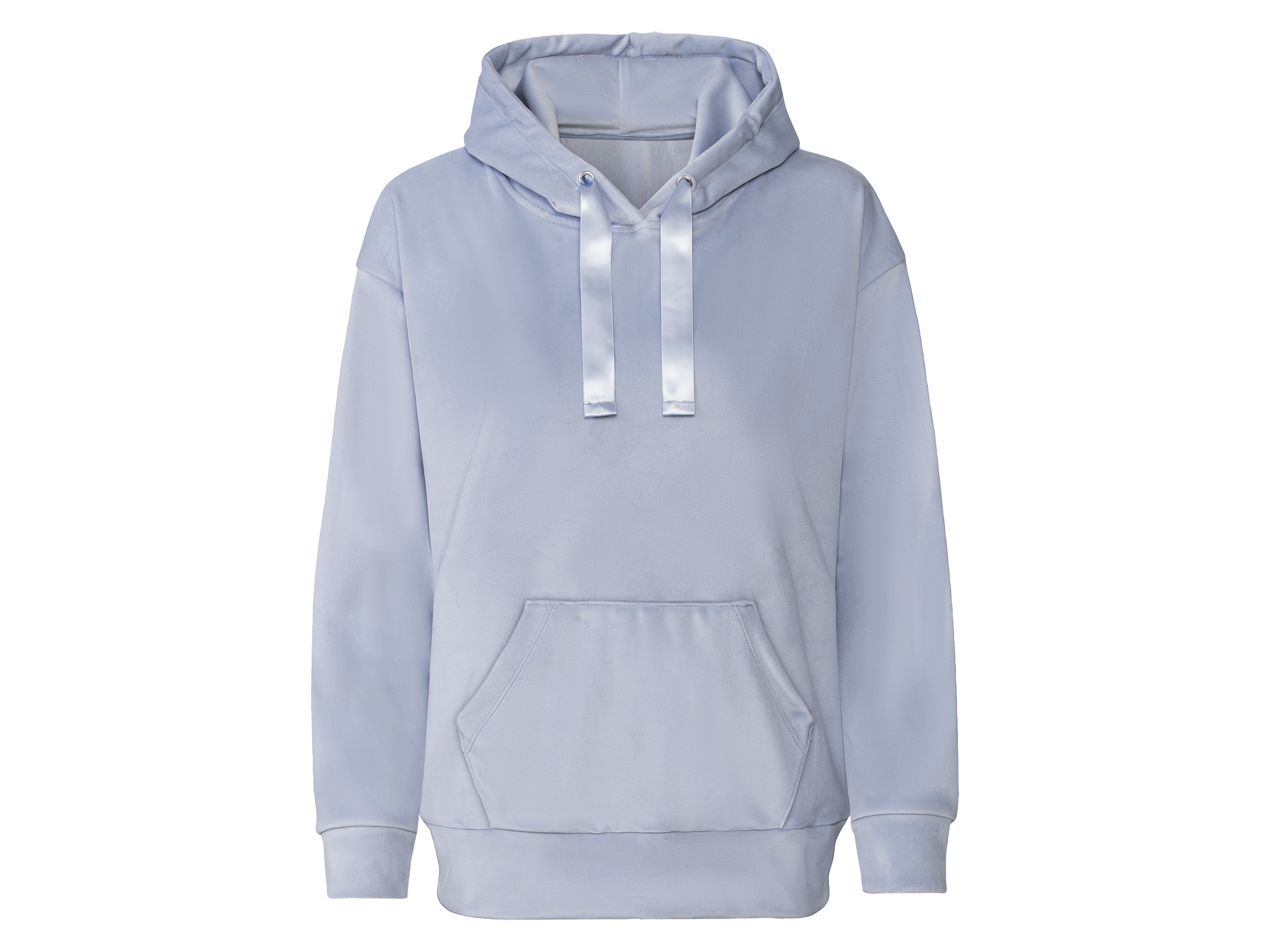 esmara Bluza damska welurowa z kapturem Niebieski, S36/38