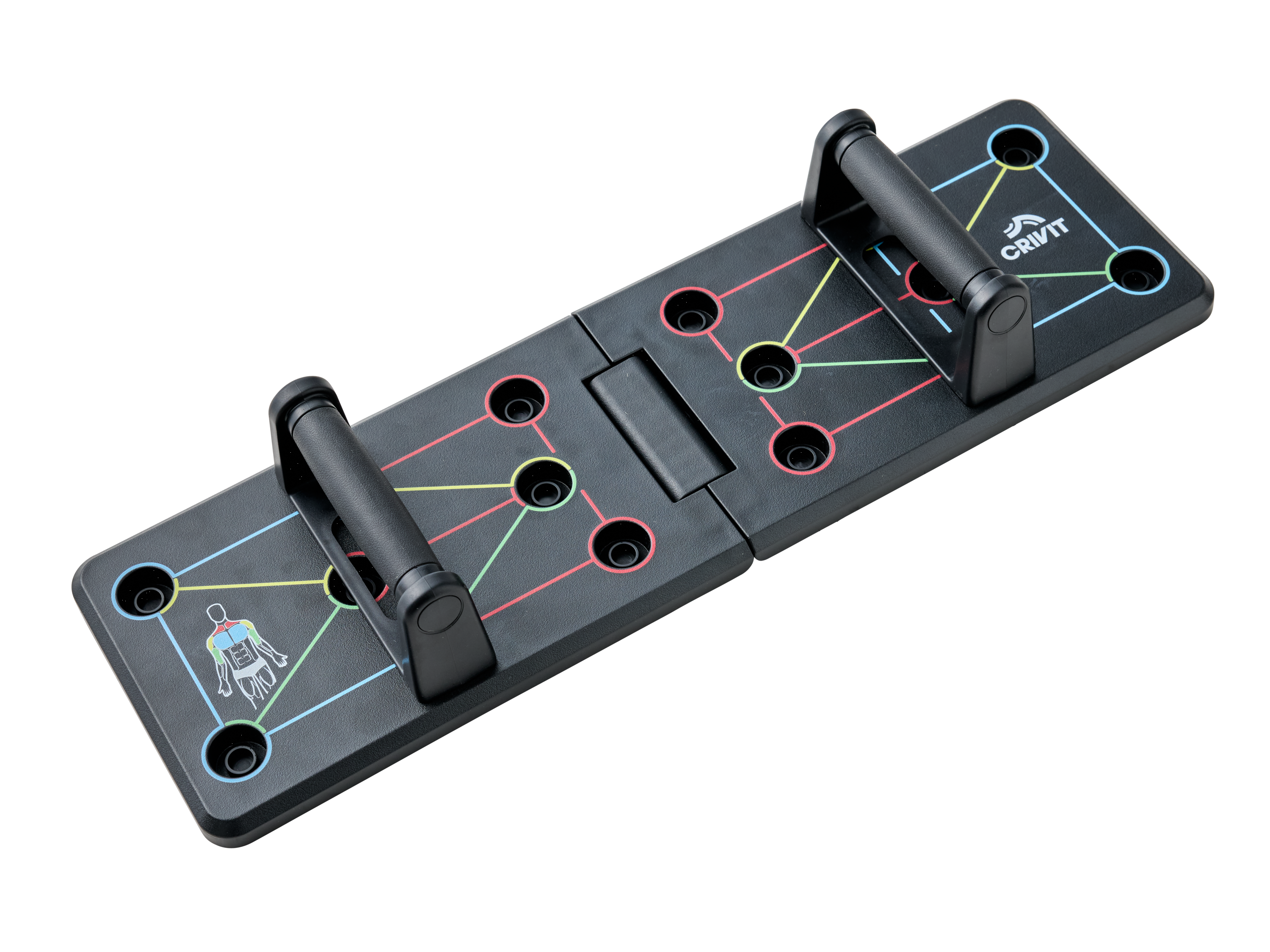 Crivit Deska do pompek / Hantle PCV 2x2 kg / Kettlebell, 10 kg Deska do pompek