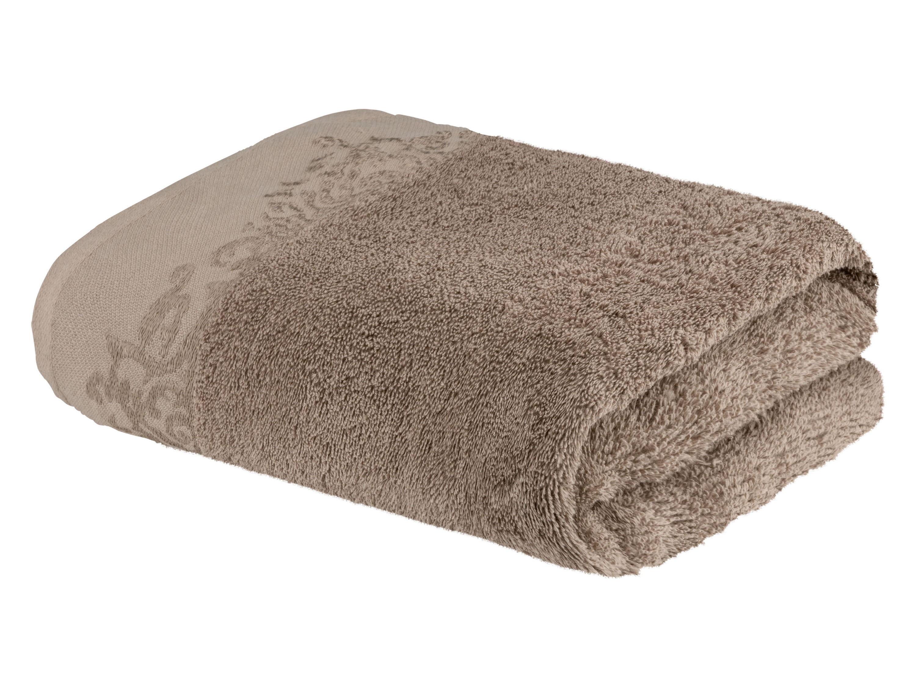 Livarno home Ręcznik frotté, 70 x 140 cm, 1 sztuka Beżowy/bordiura