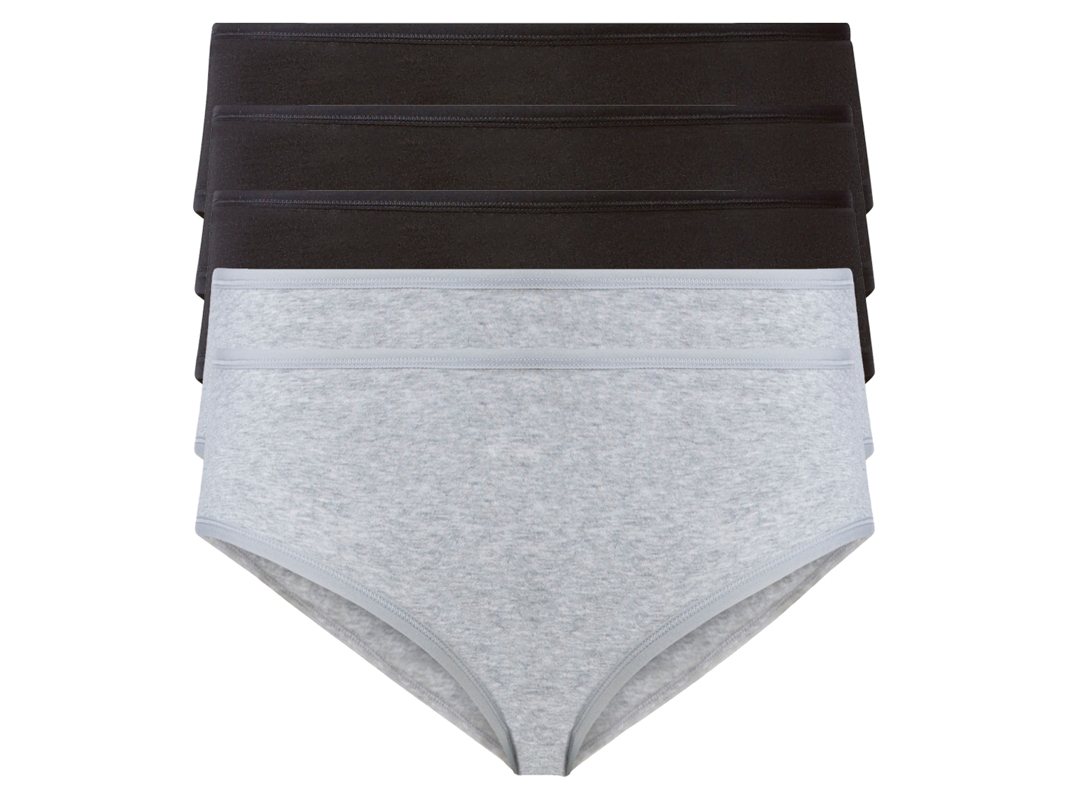 esmara Hipstery damskie XXL z bawełną, 5 par 3XL 56/58, Czarny/ szary