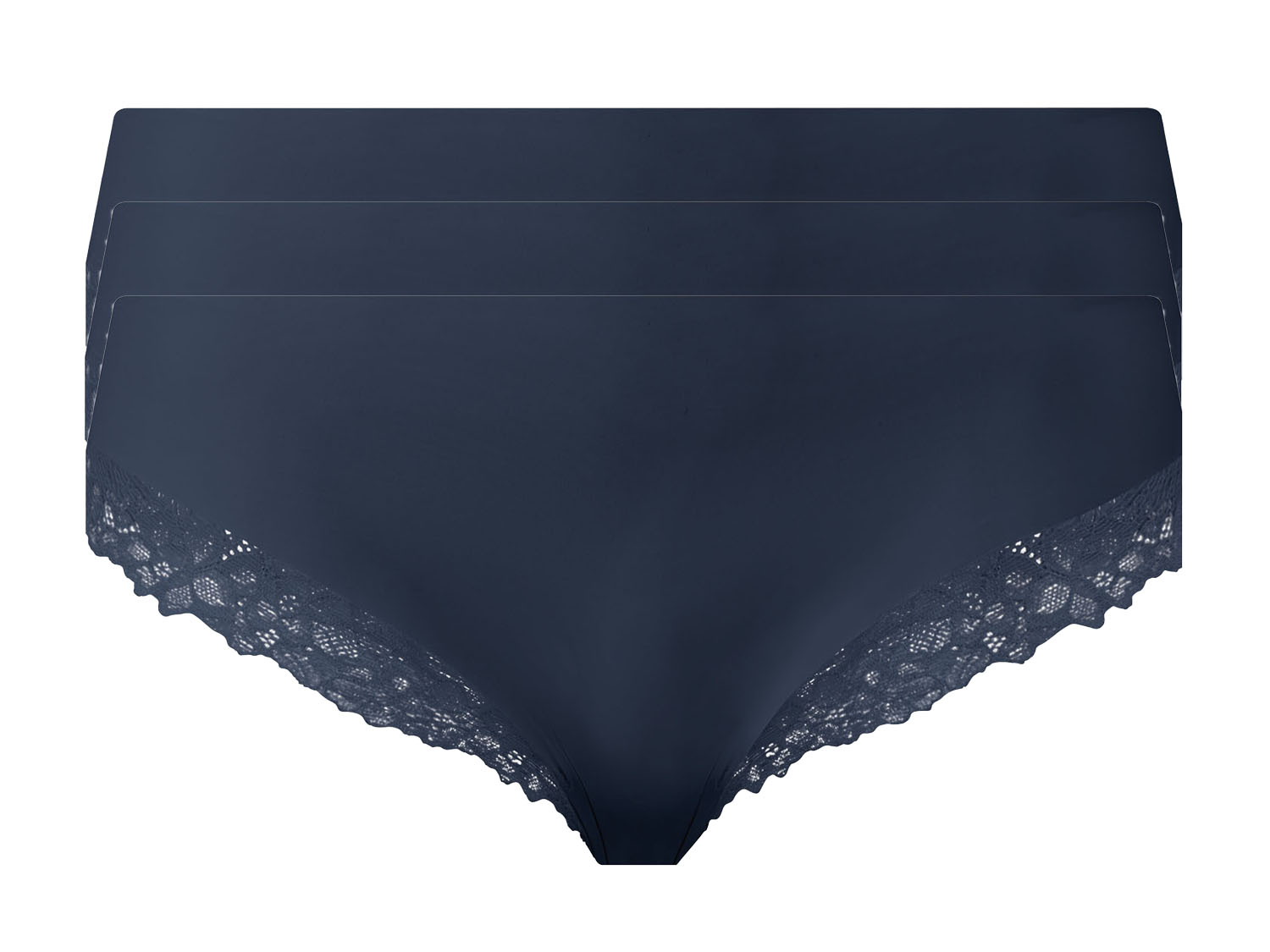 esmara Majtki damskie brazyliany bezszwowe, 3 pary XS 32/34, Granatowy
