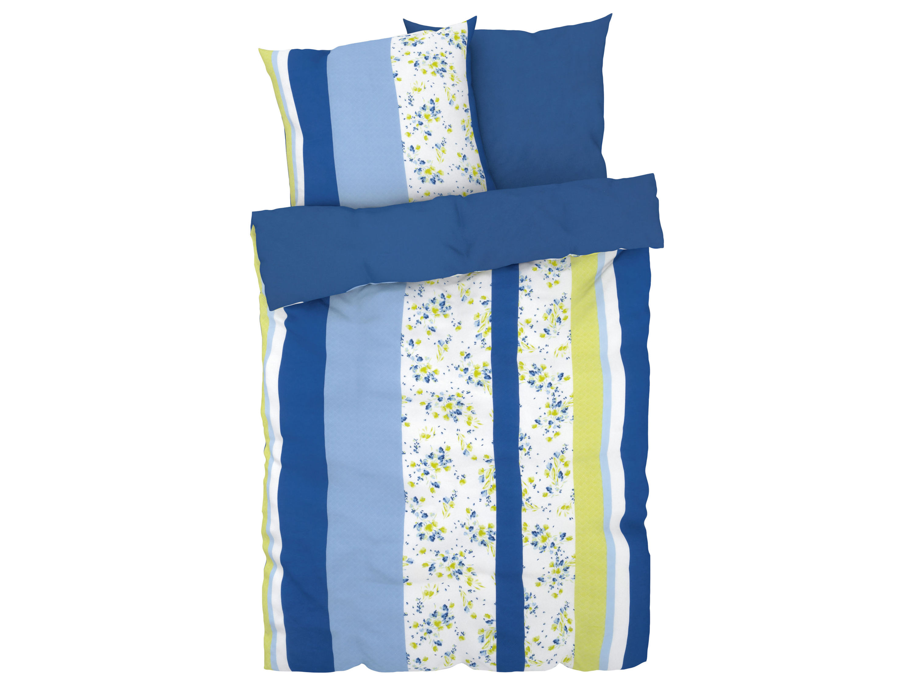 Livarno home Pościel z bawełną renforcé, 160 x 200 cm Paski/ niebieski/ biały