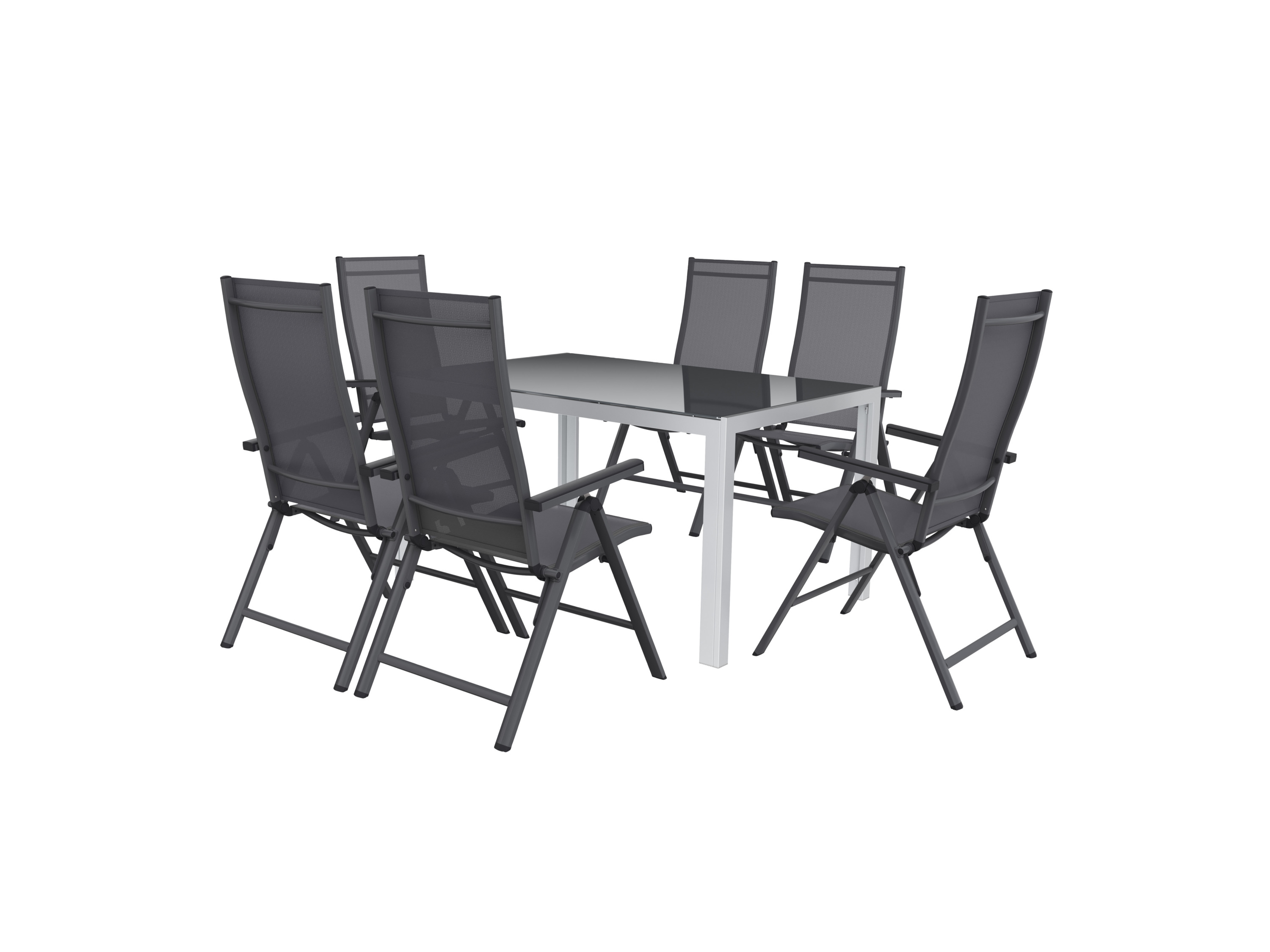 Livarno home Zestaw aluminiowych mebli ogrodowych Houston, stół i 6 foteli