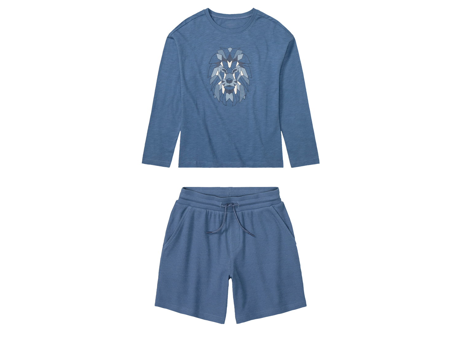 pepperts! Piżama młodzieżowa z bawełny bluzka + szorty 146/152, Niebieski