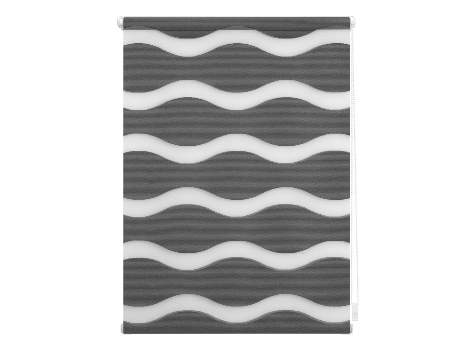 Lichtblick Roleta dzień/ noc fale Klemmfix, bez wiercenia, od 45 x 150 cm Antracytowy, 70 x 150 cm