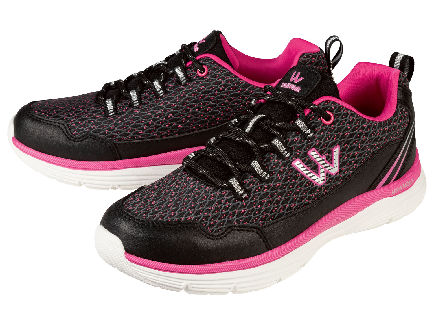 Buty rekreacyjne dziewczęce, z wkładką Memory Walk 34, Czarny