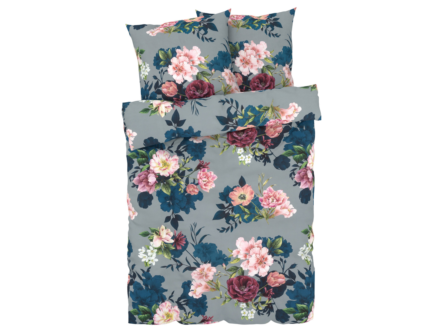 Livarno home Pościel z mikrowłókna satynowego, 220 x 200 cm Kwiaty