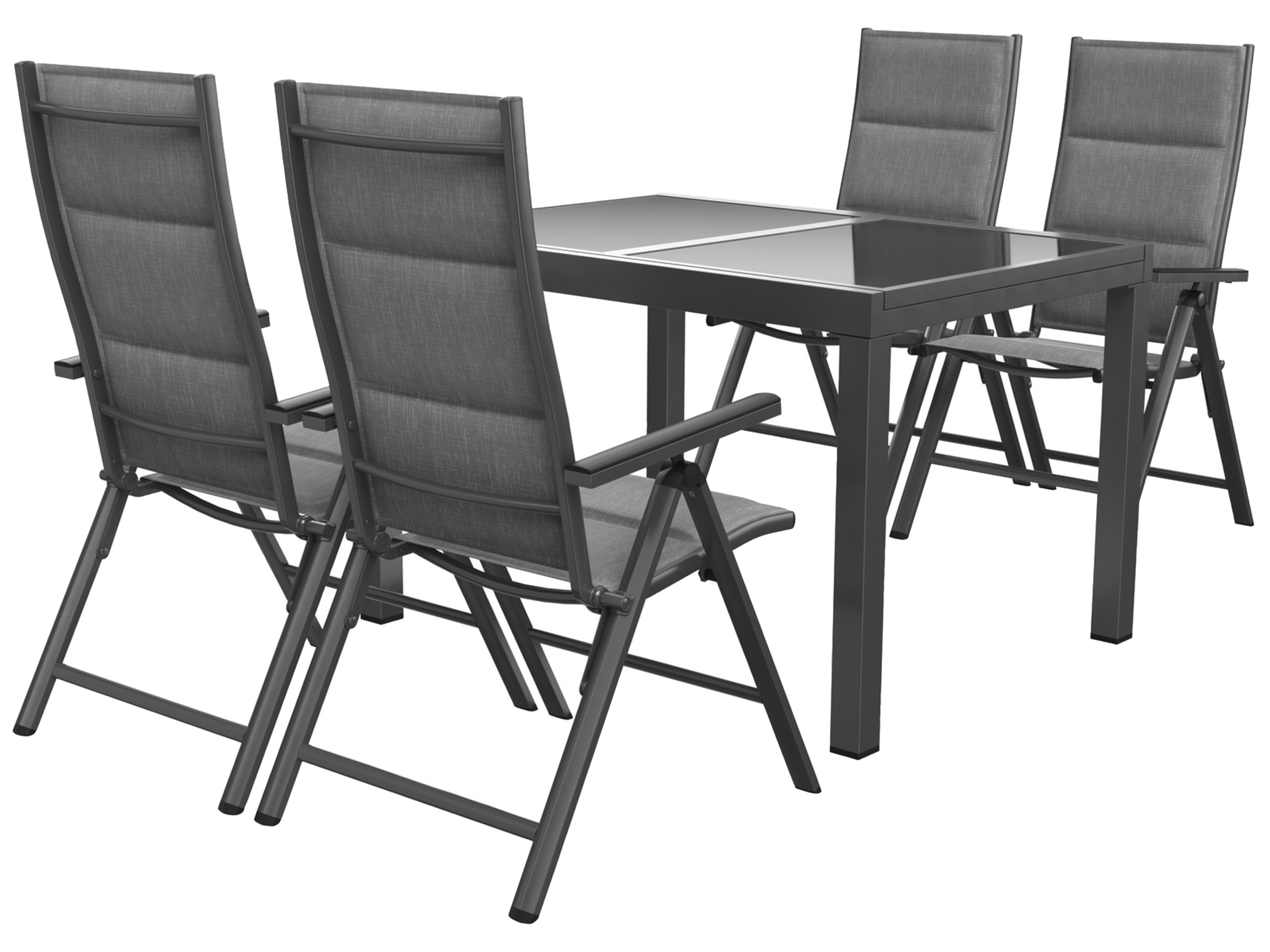 Livarno home Zestaw aluminiowych mebli ogrodowych Toronto, stół rozkładany i 4 fotele