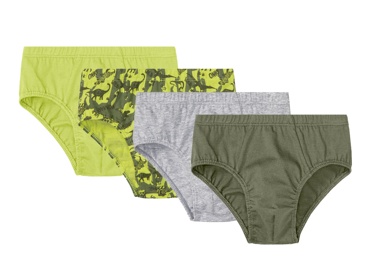 lupilu Majtki chłopięce z bawełny, 4 pary 98/104, Oliwkowy/ zielony/ szary