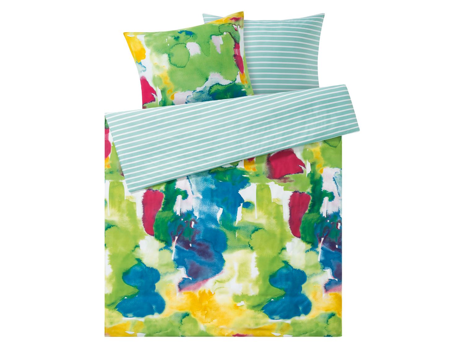 meradiso Pościel z mikrowłókna satynowego 220 x 200 cm, 1 komplet Akwarela