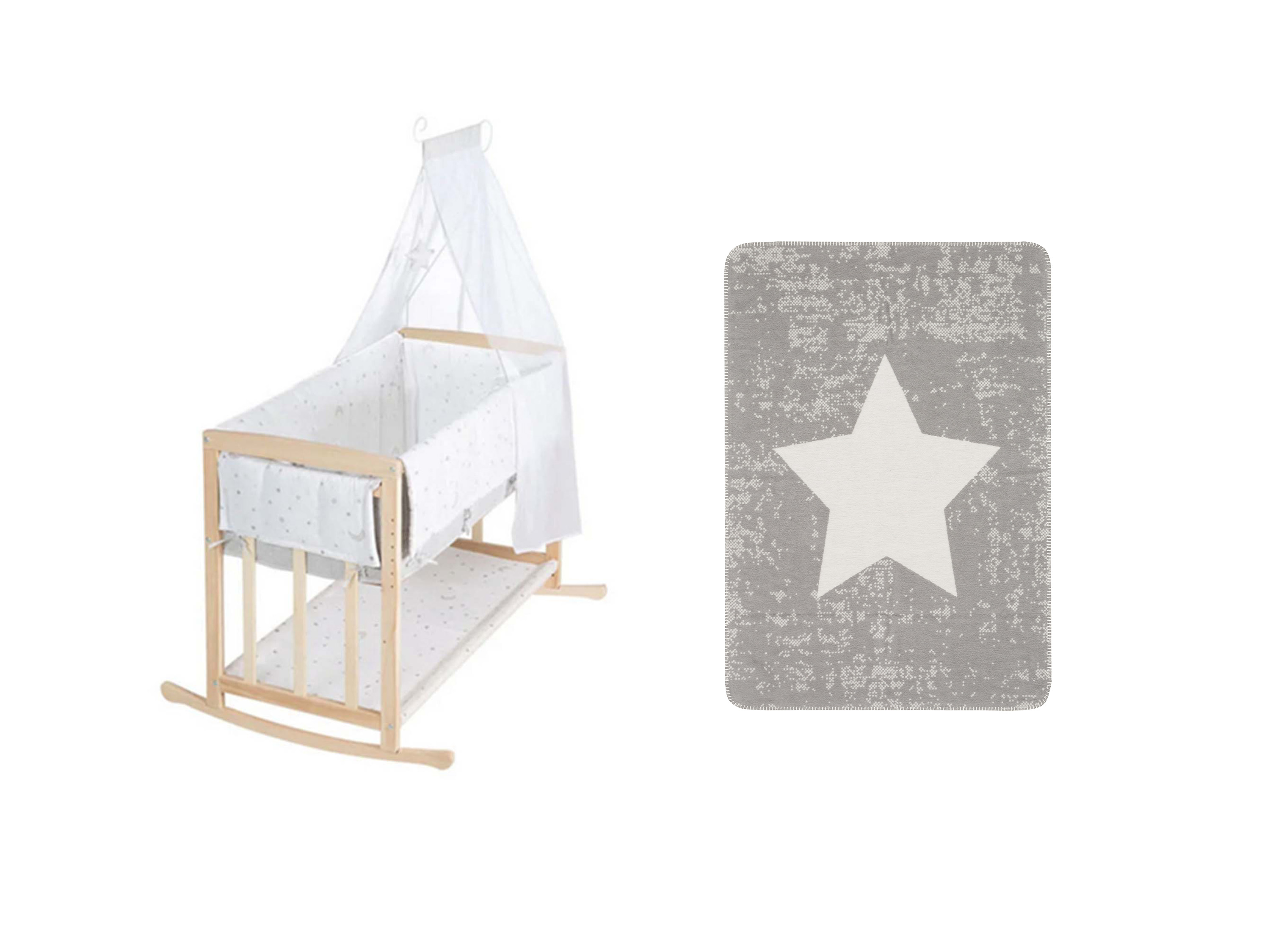 roba Zestaw Łóżeczko niemowlęce 4 w 1 z kocykiem niemowlęcym, 70 x 100 cm