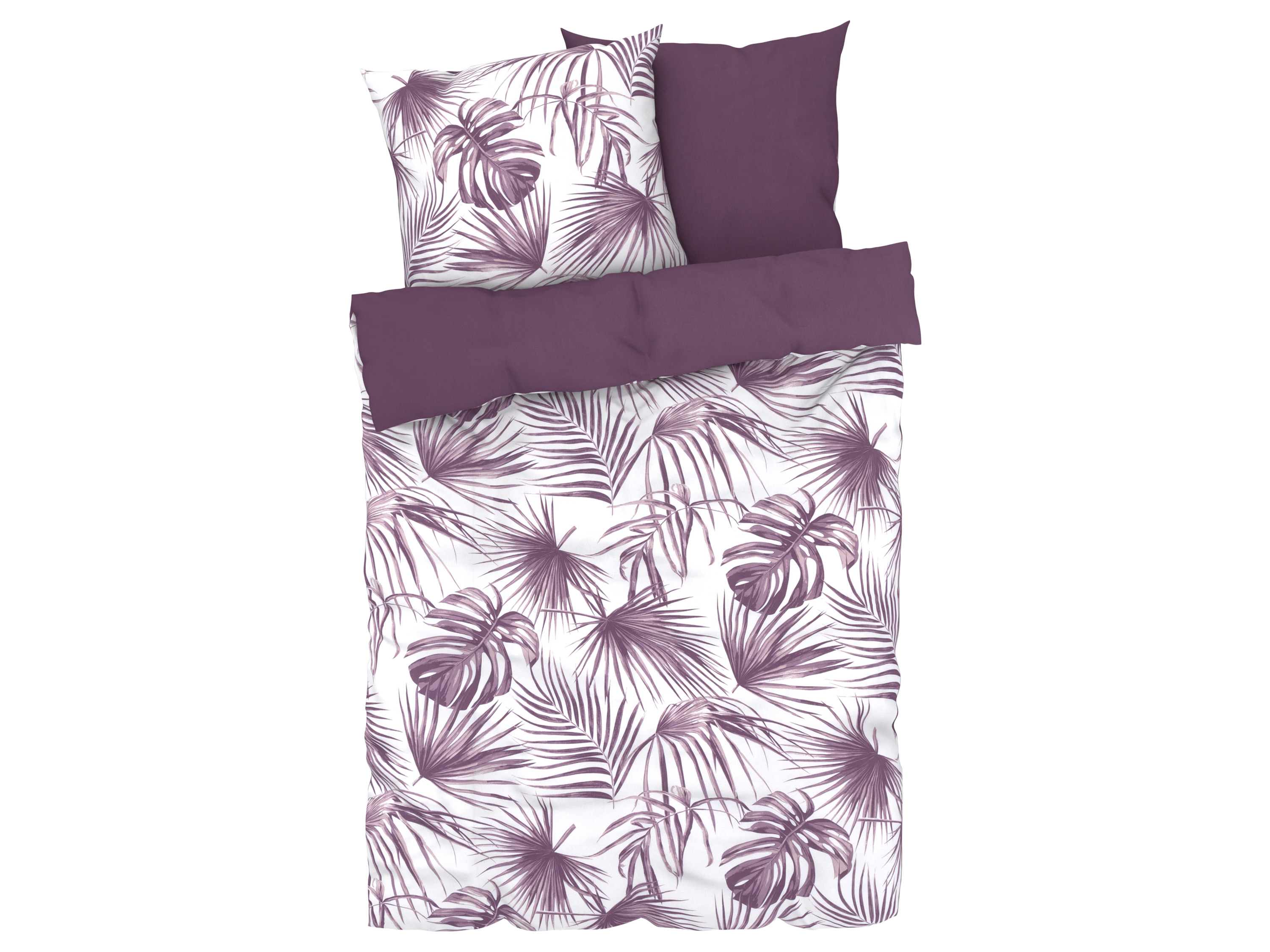 Livarno home Pościel satynowa, 220 x 200 cm Liście palmowe