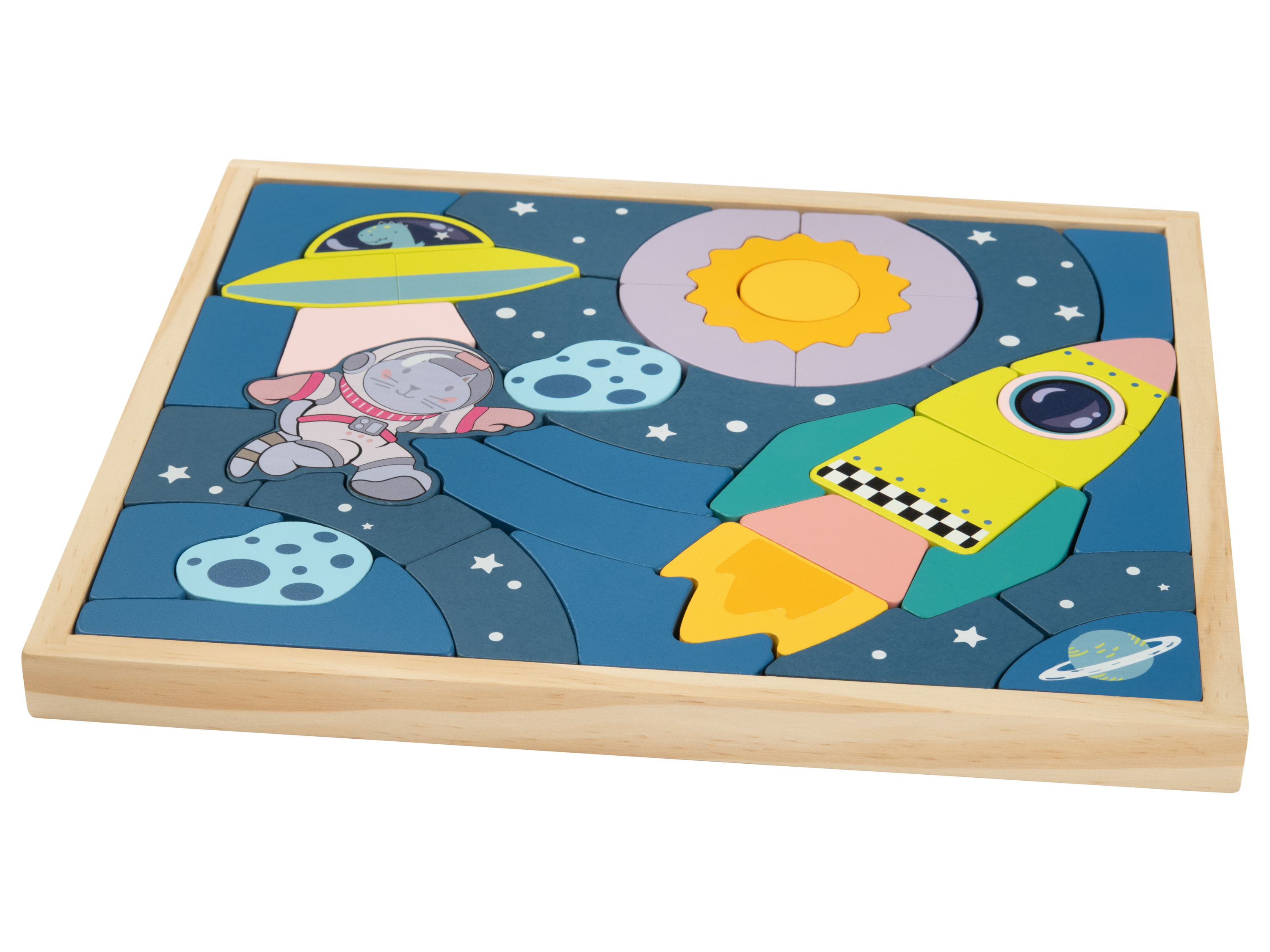 Playtive Tablica manipulacyjna / Układanka z drewna Puzzle