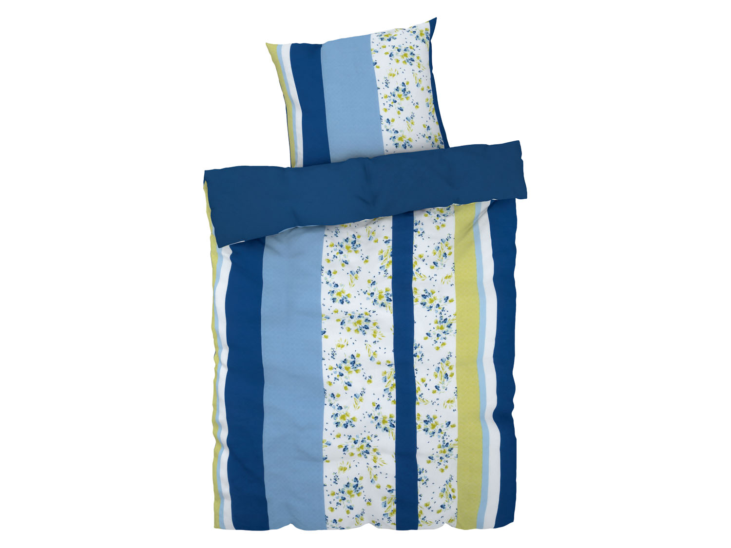 Livarno home Pościel z bawełną renforcé, 140 x 200 cm niebieski/biały pasy