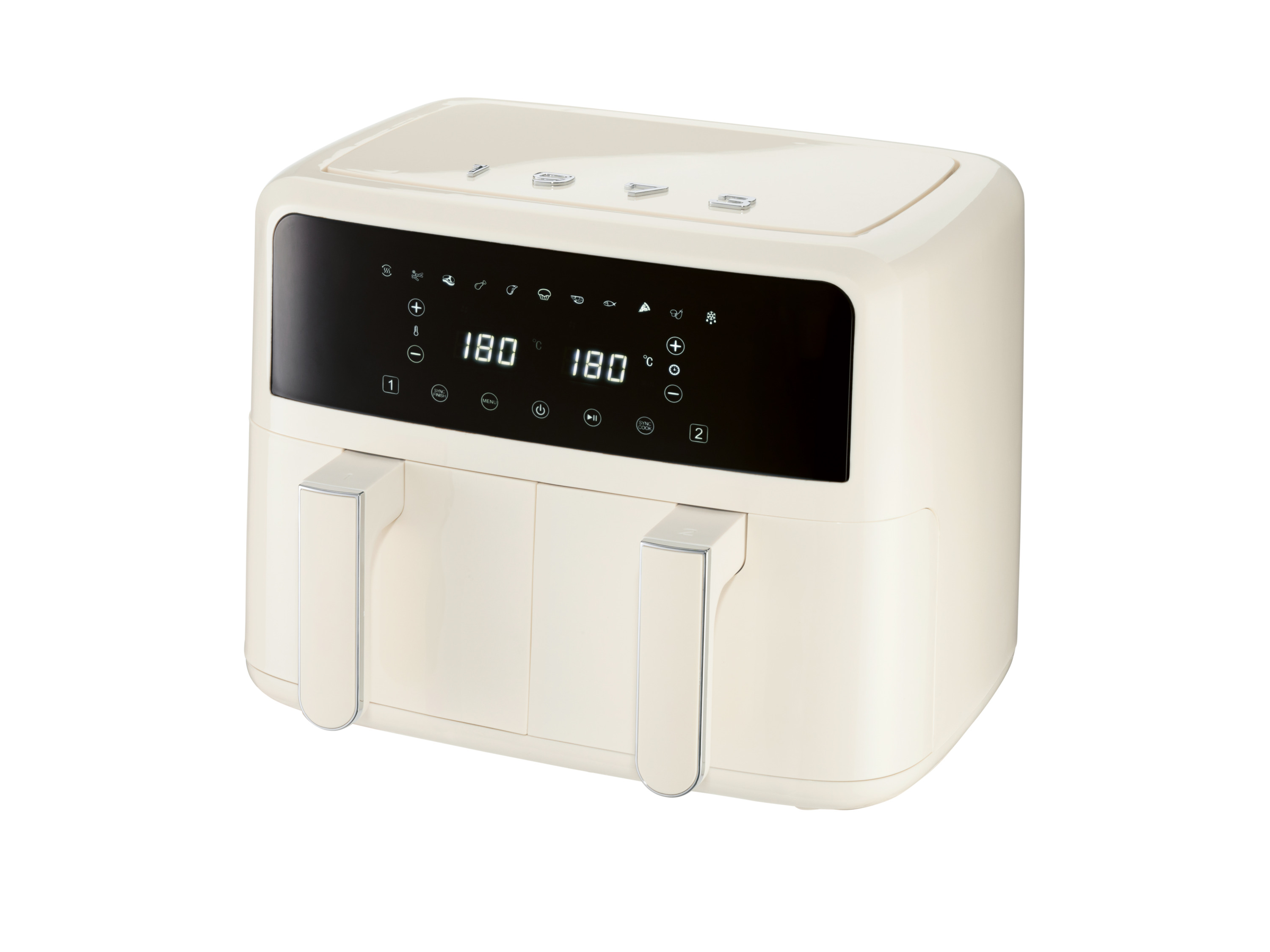 Silvercrest Podwójna frytkownica beztłuszczowa Air Fryer retro, 2600 W, 2x 4,35 l, kremowa