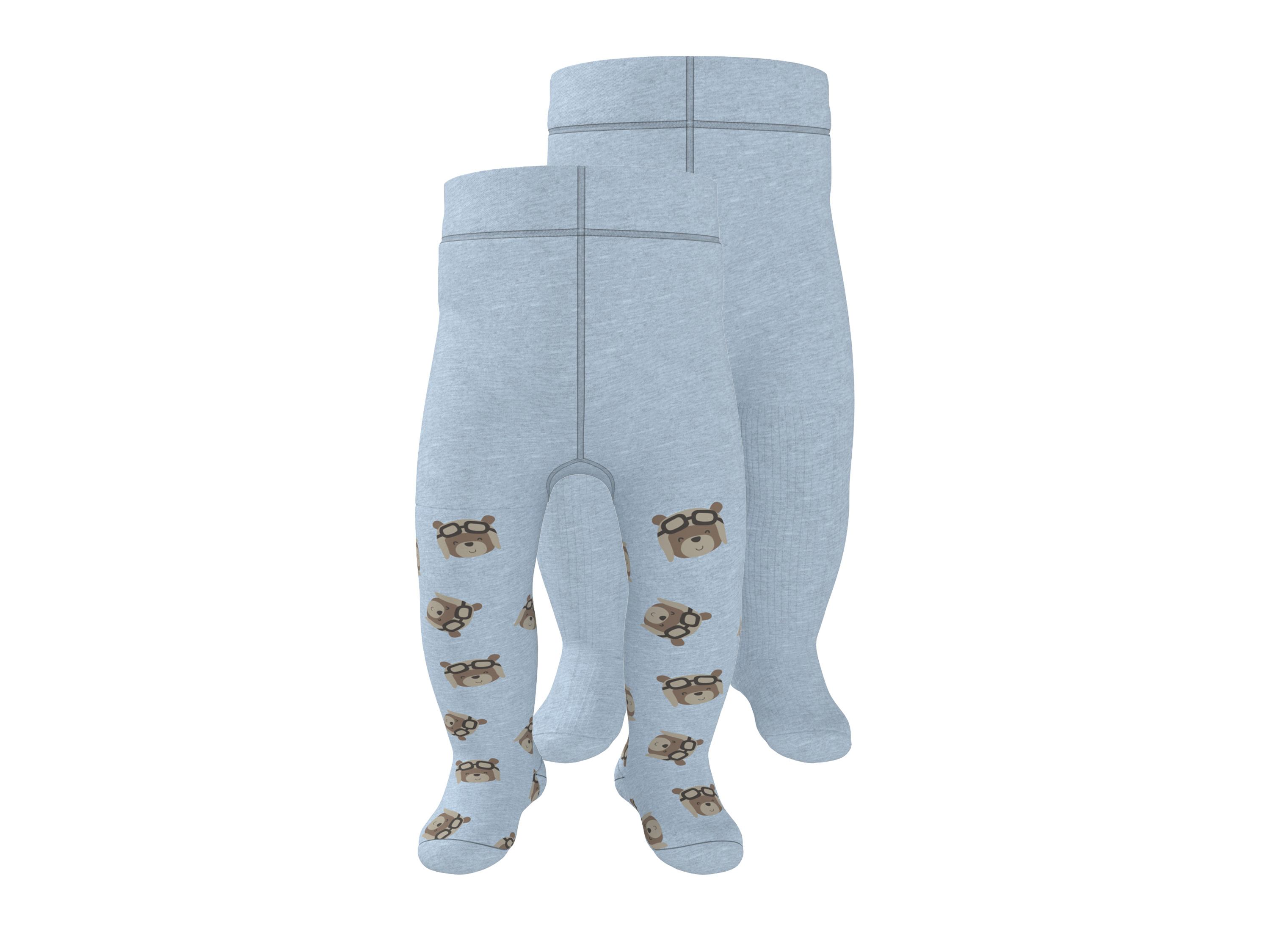 lupilu Rajstopy termiczne niemowlęce z biobawełną, 2 pary Niebieski, 62/68