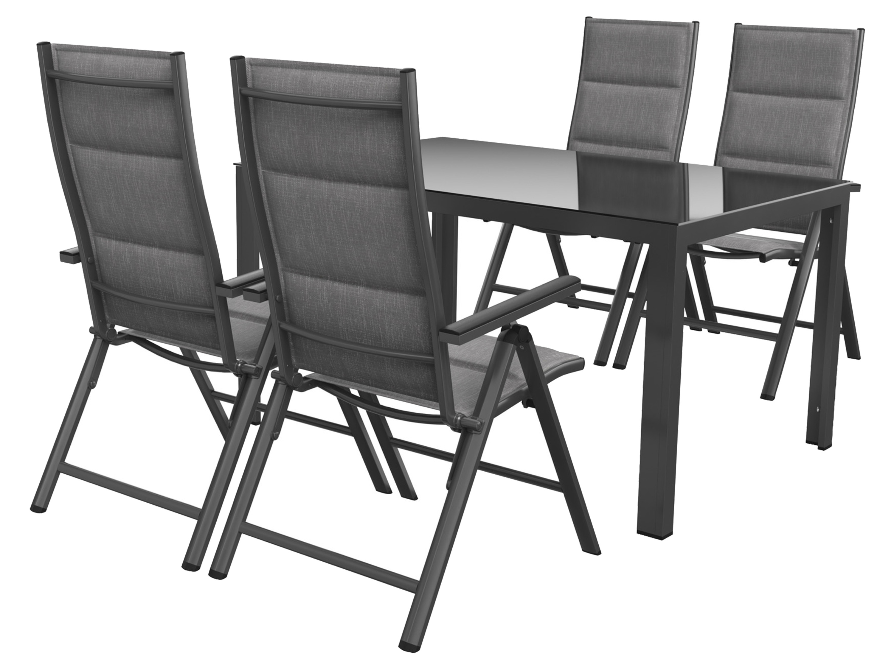 Livarno home Zestaw aluminiowych mebli ogrodowych Toronto, stół i 4 fotele