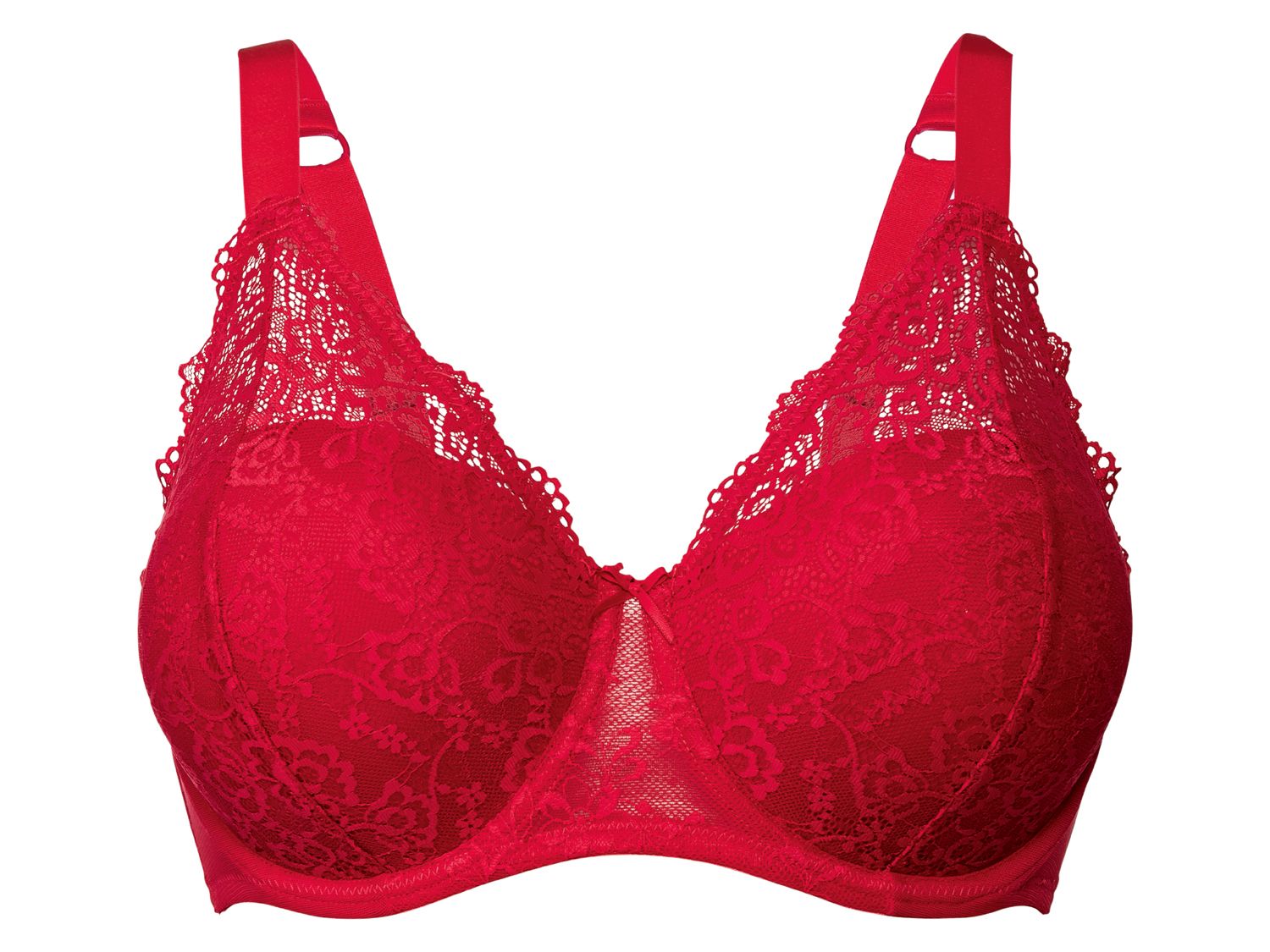 Esmara Lingerie Biustonosz damski z koronką, 1 sztuka Czerwony, 85D