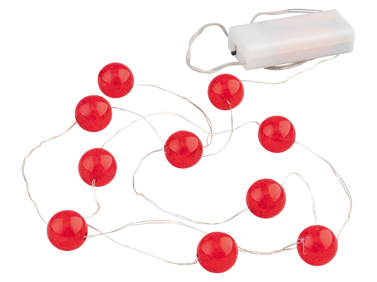 Livarno home Dekoracja świetlna Led, 10 diod LED Kule z tworzywa sztucznego, czerwony