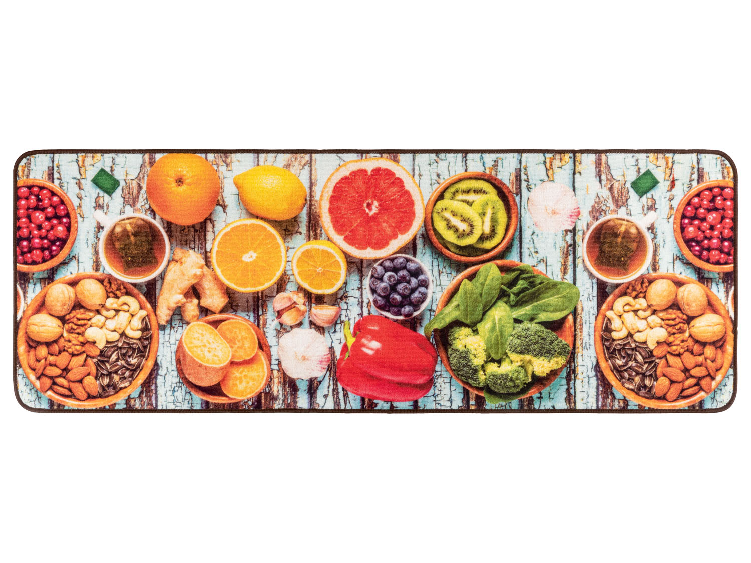 Livarno home Bieżnik kuchenny z antypoślizgowym spodem, 65 x 180 cm Warzywa/owoce