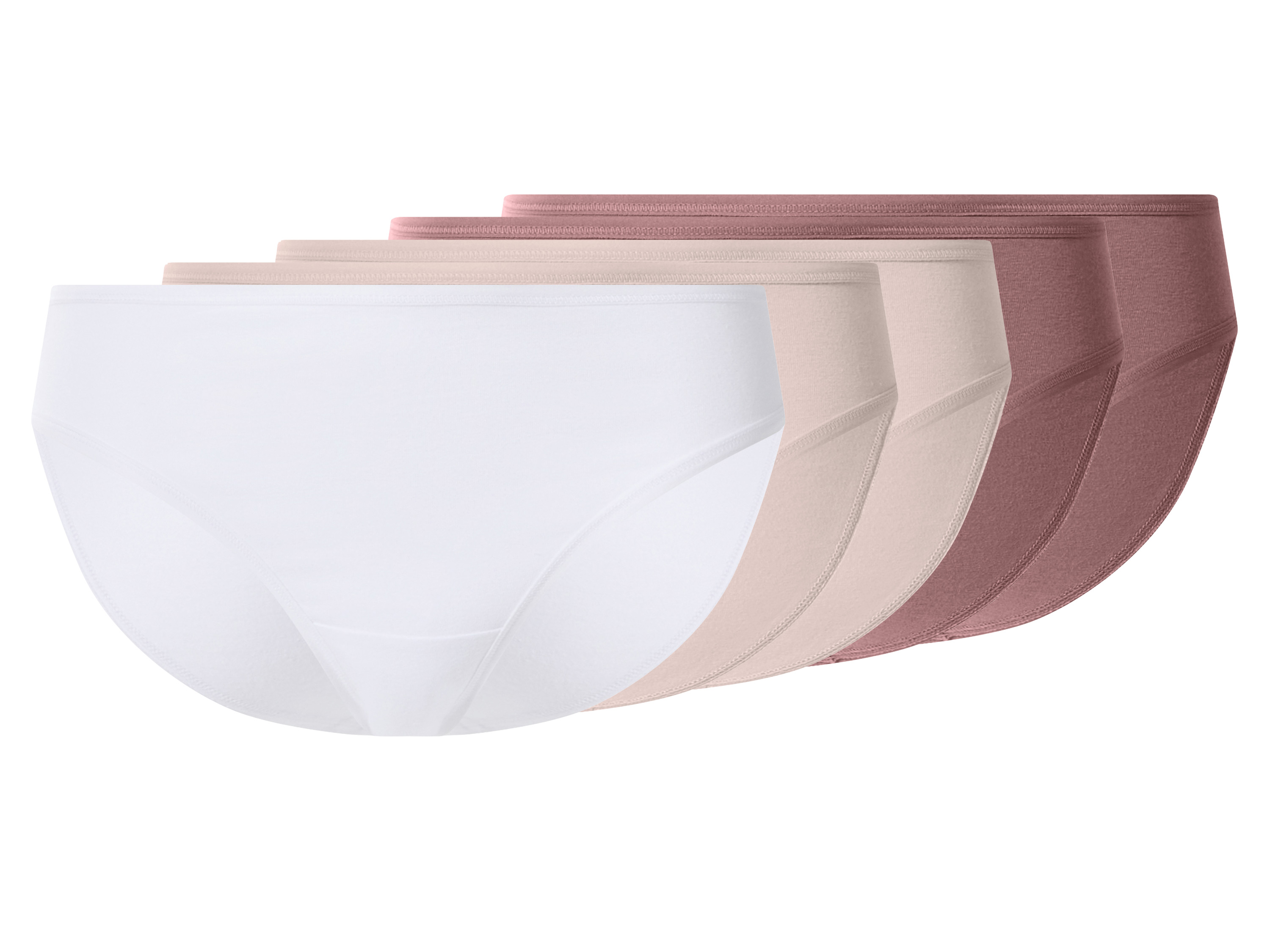 esmara Majtki figi damskie z bawełną, 5 par Różowy/biały, L 44-46