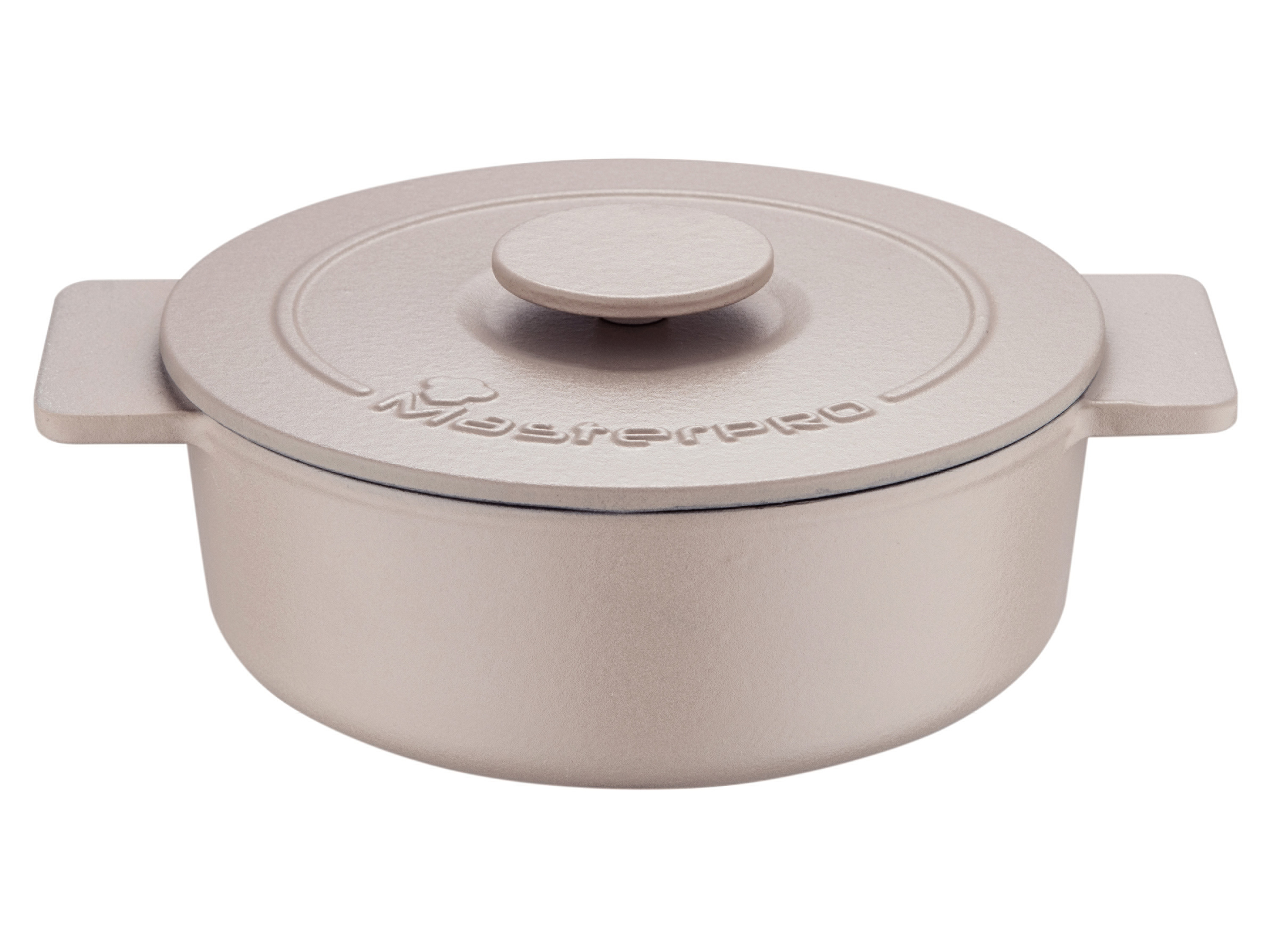 Masterpro Garnek żeliwny z pokrywką, 26 cm, 4,15 l Beżowy
