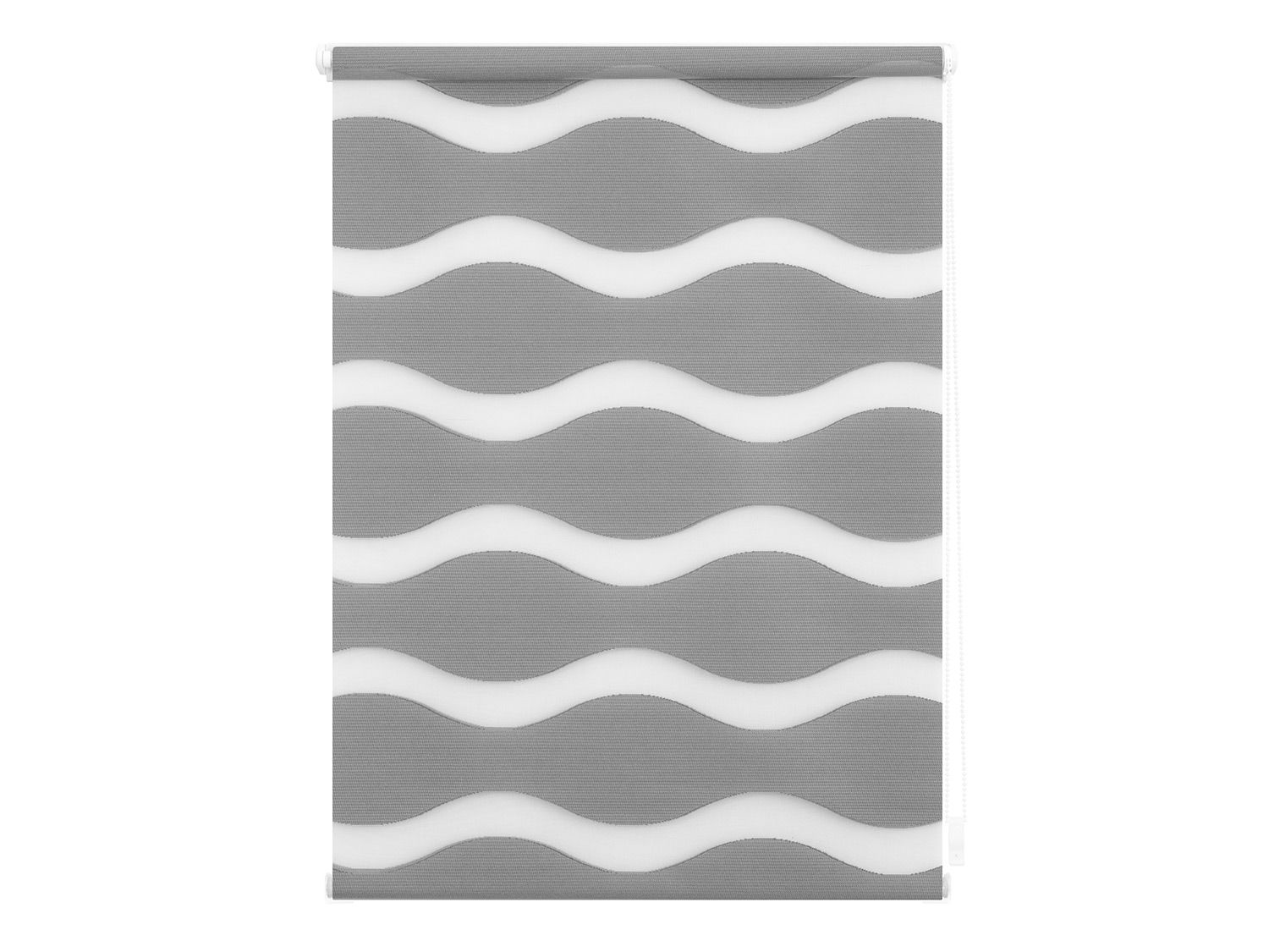 Lichtblick Roleta dzień/ noc fale Klemmfix, bez wiercenia, od 45 x 150 cm Szary, 80x220 cm