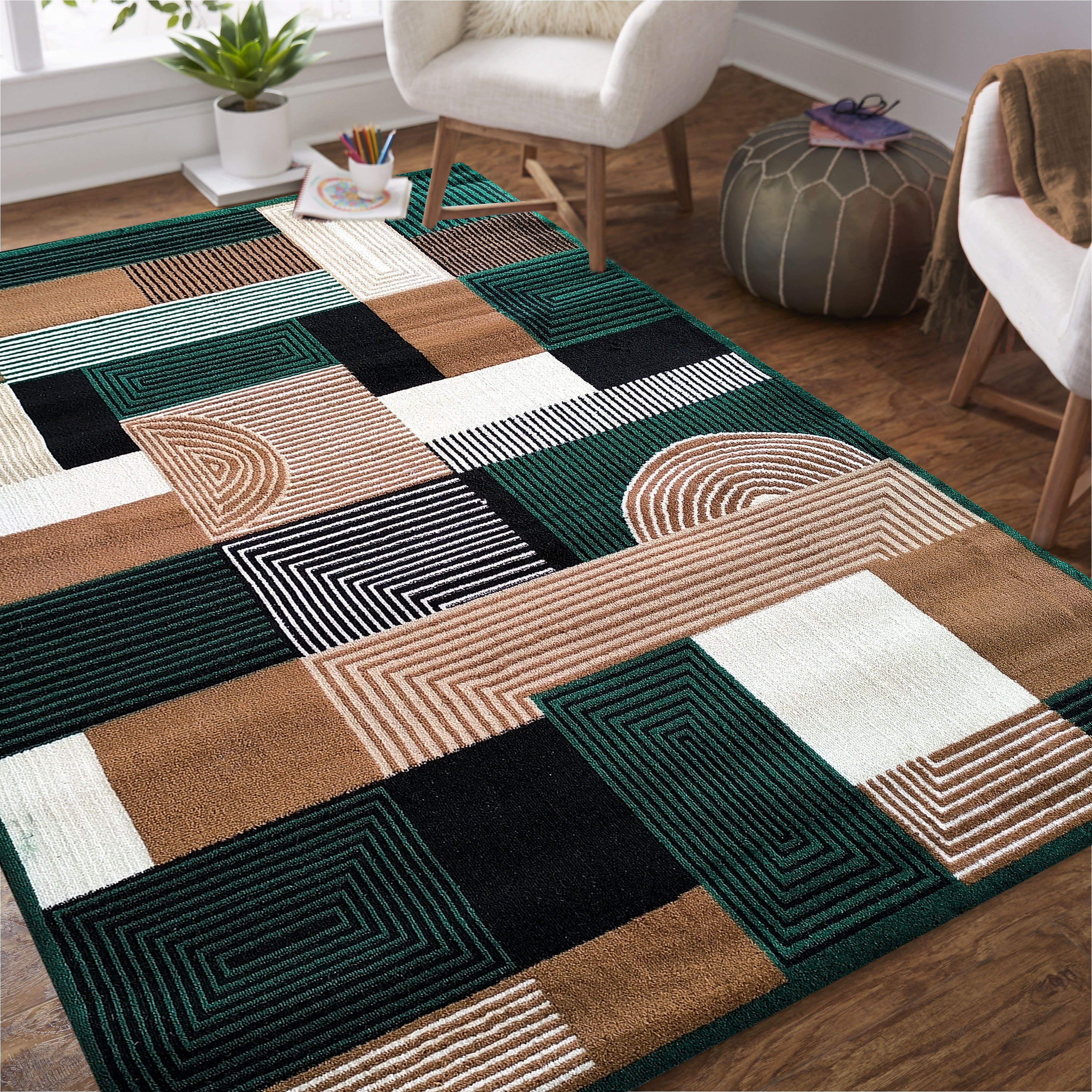 Dywan - 60 x 100 cm - Zielony - Klasyczny - Dywanopol