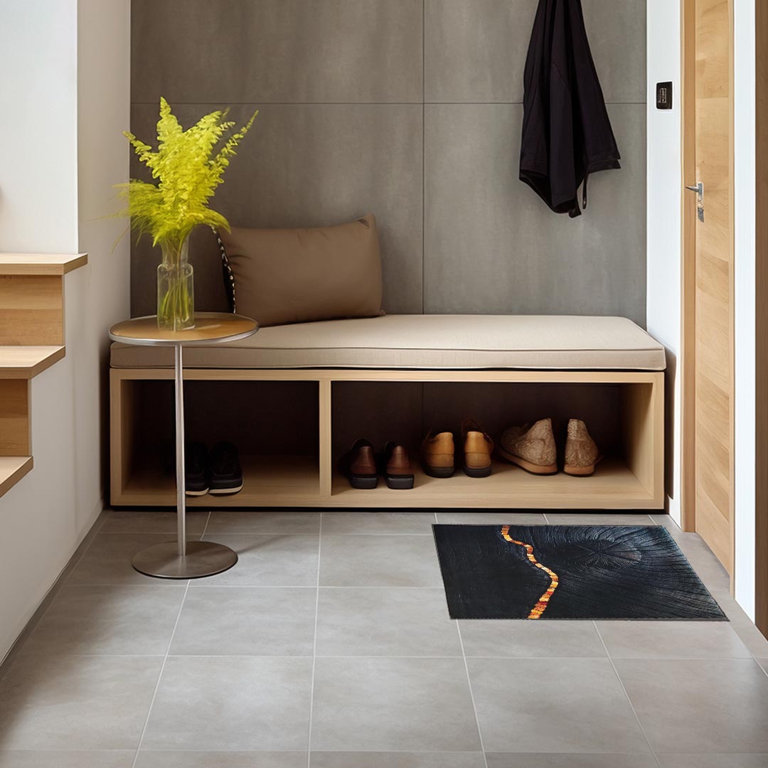 Dywan - 60 x 100 cm - Czarny ze złotym - Nowoczesny - Dywanopol