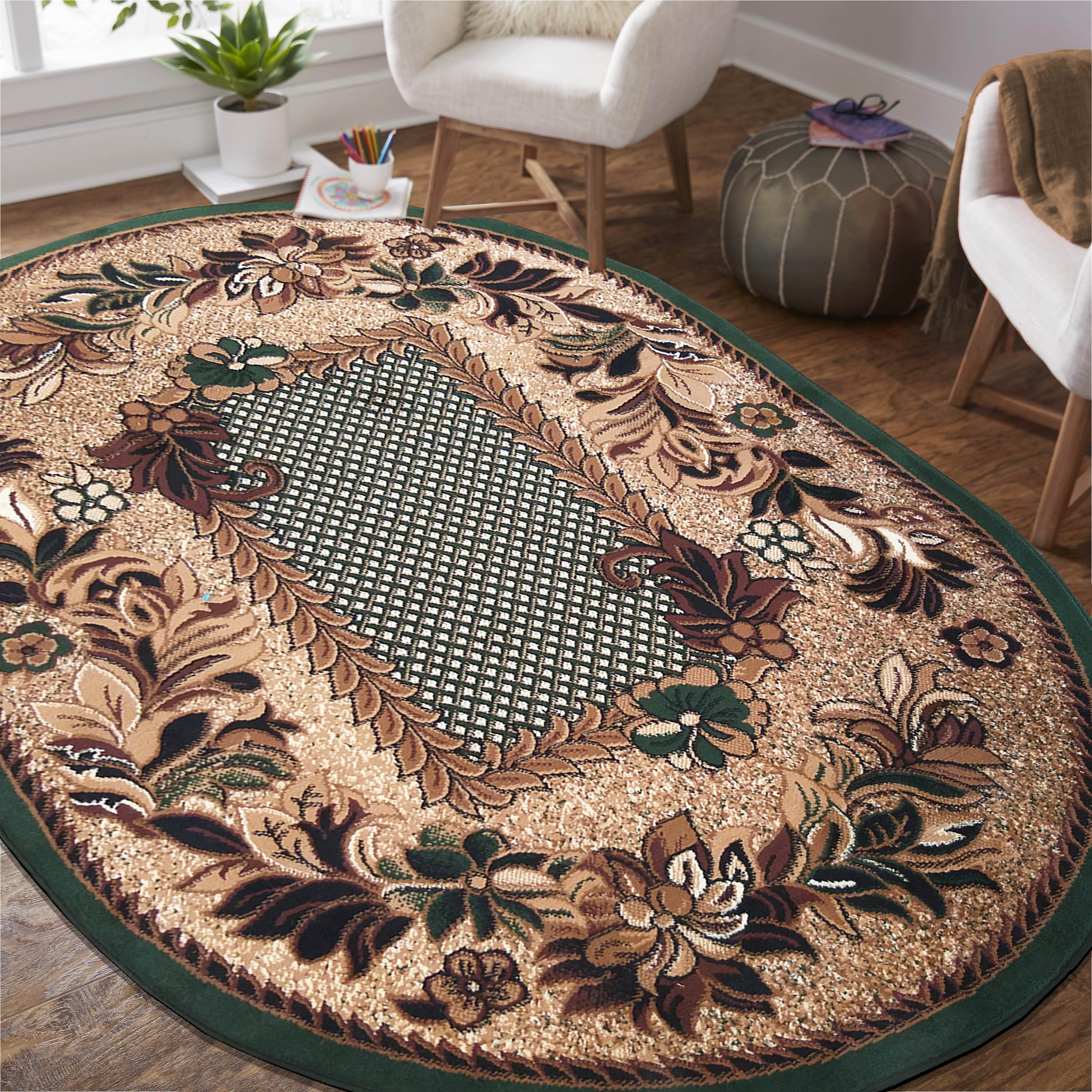 Dywan - 80 x 150 cm - Zielony - Klasyczny - Dywanopol