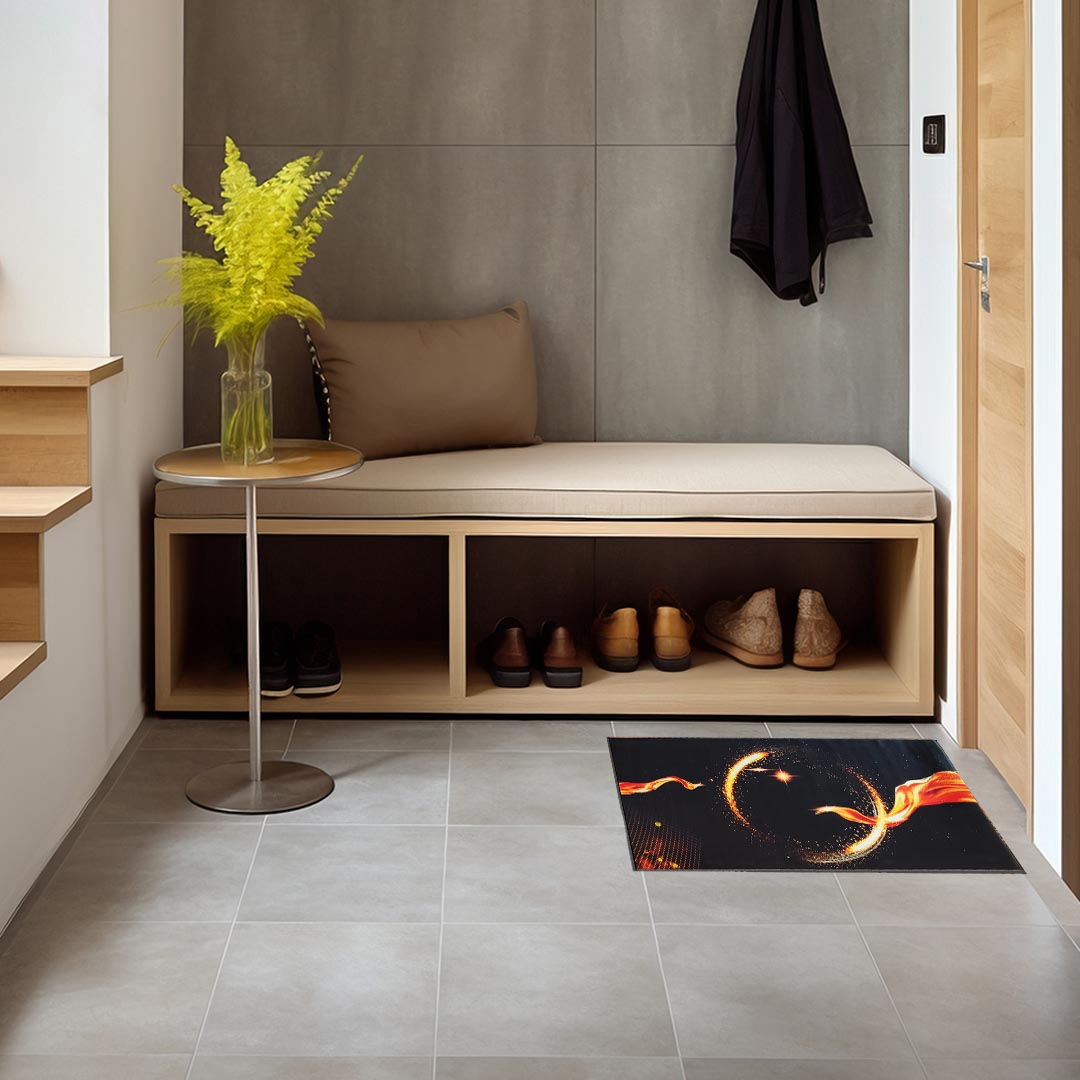 Dywan - 60 x 100 cm - Czarny ze złotym - Nowoczesny - Dywanopol