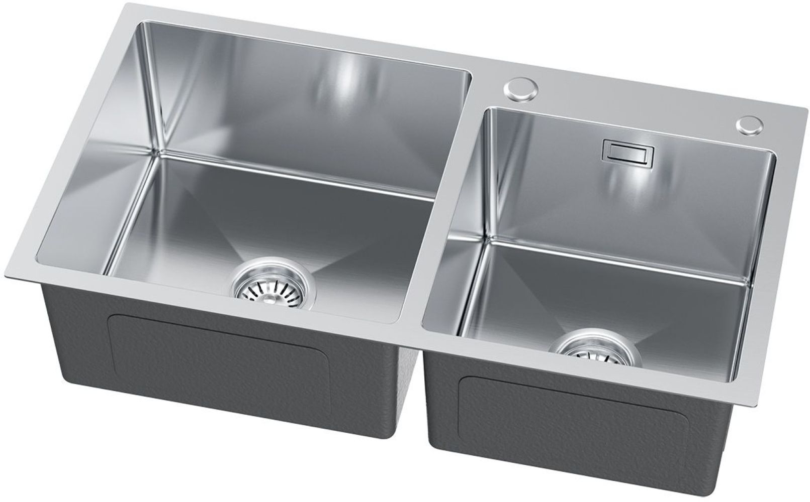 Darmowa Dostawa - Zlewozmywak z dozownikiem 78x45 cm stal Ruvetti Linar 5002LBS260W