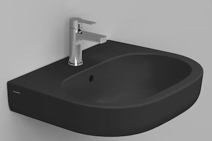 Darmowa Dostawa - Umywalka 60x48 cm owalna ścienna czarna Ceramica Dolomite D461281