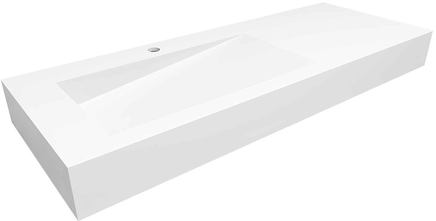 Darmowa Dostawa - Umywalka 120x45 cm prostokątna ścienna-z blatem biała Cristalstone Linea Ideal U1200MBLOLB